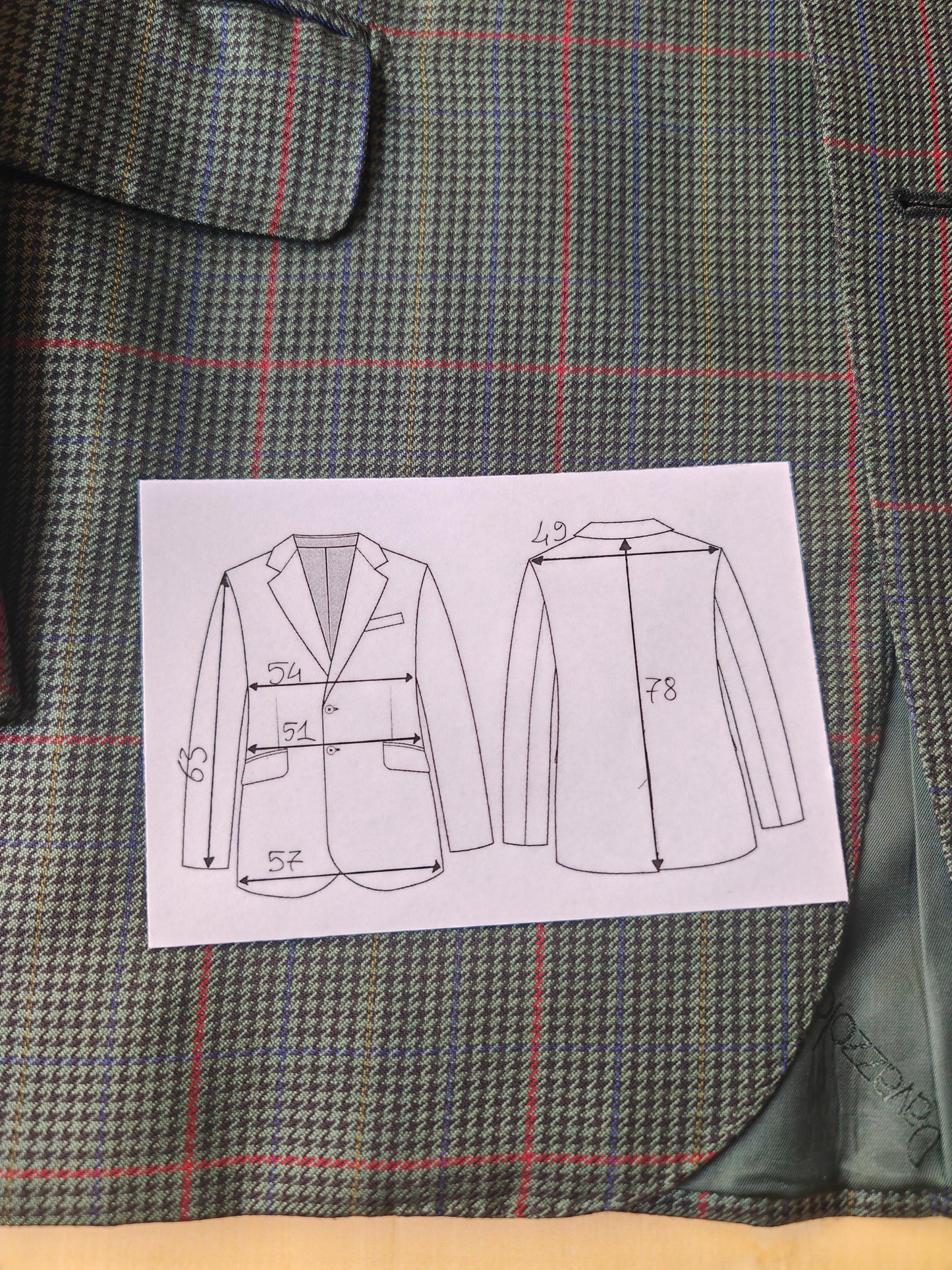 Giacca made-to-measure flanella pettinata pied-de-poule finestrato - tg. 50