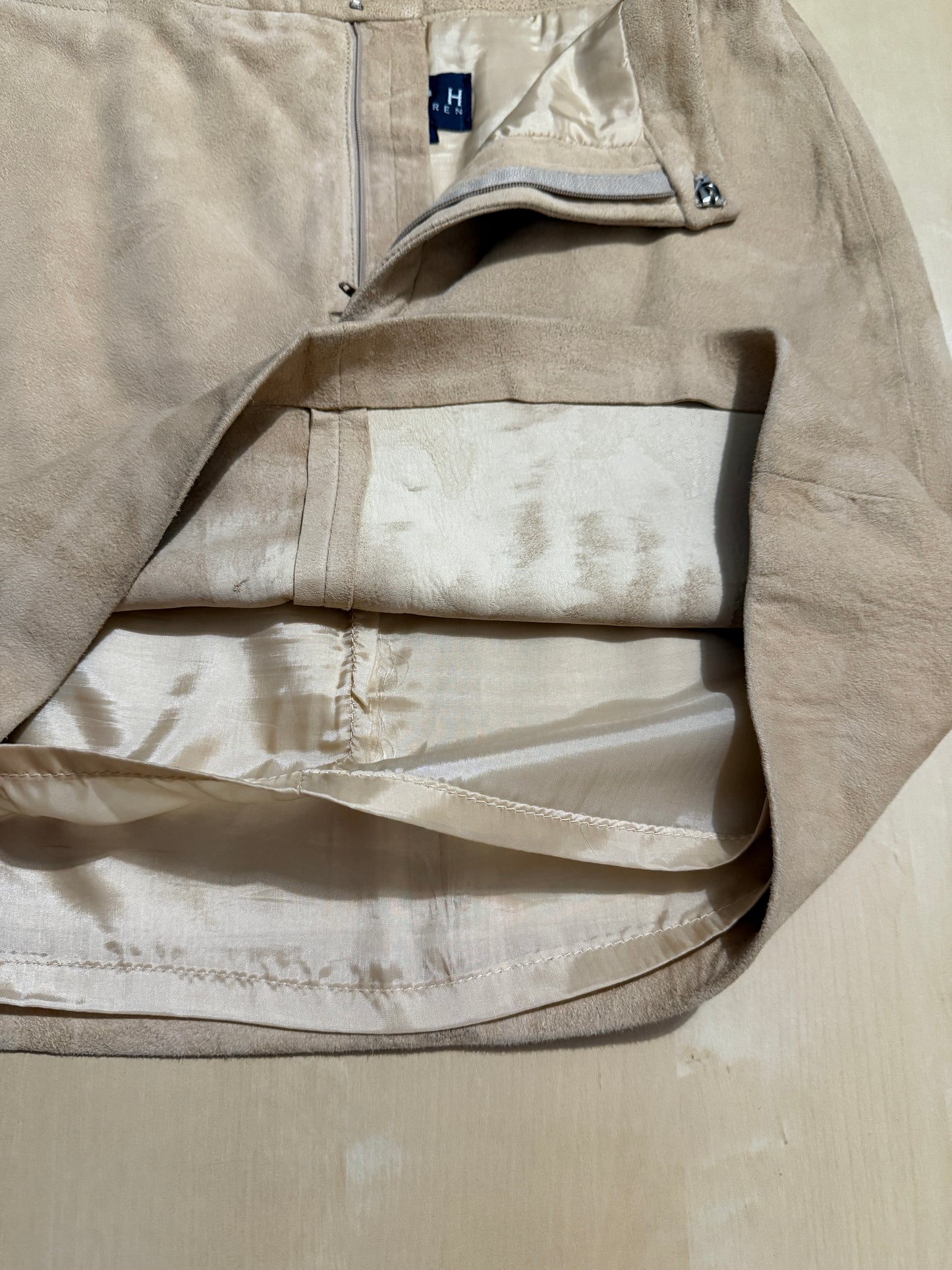 Gonna Ralph Lauren anni ‘70/‘80 in pelle scamosciata - tg. S/M