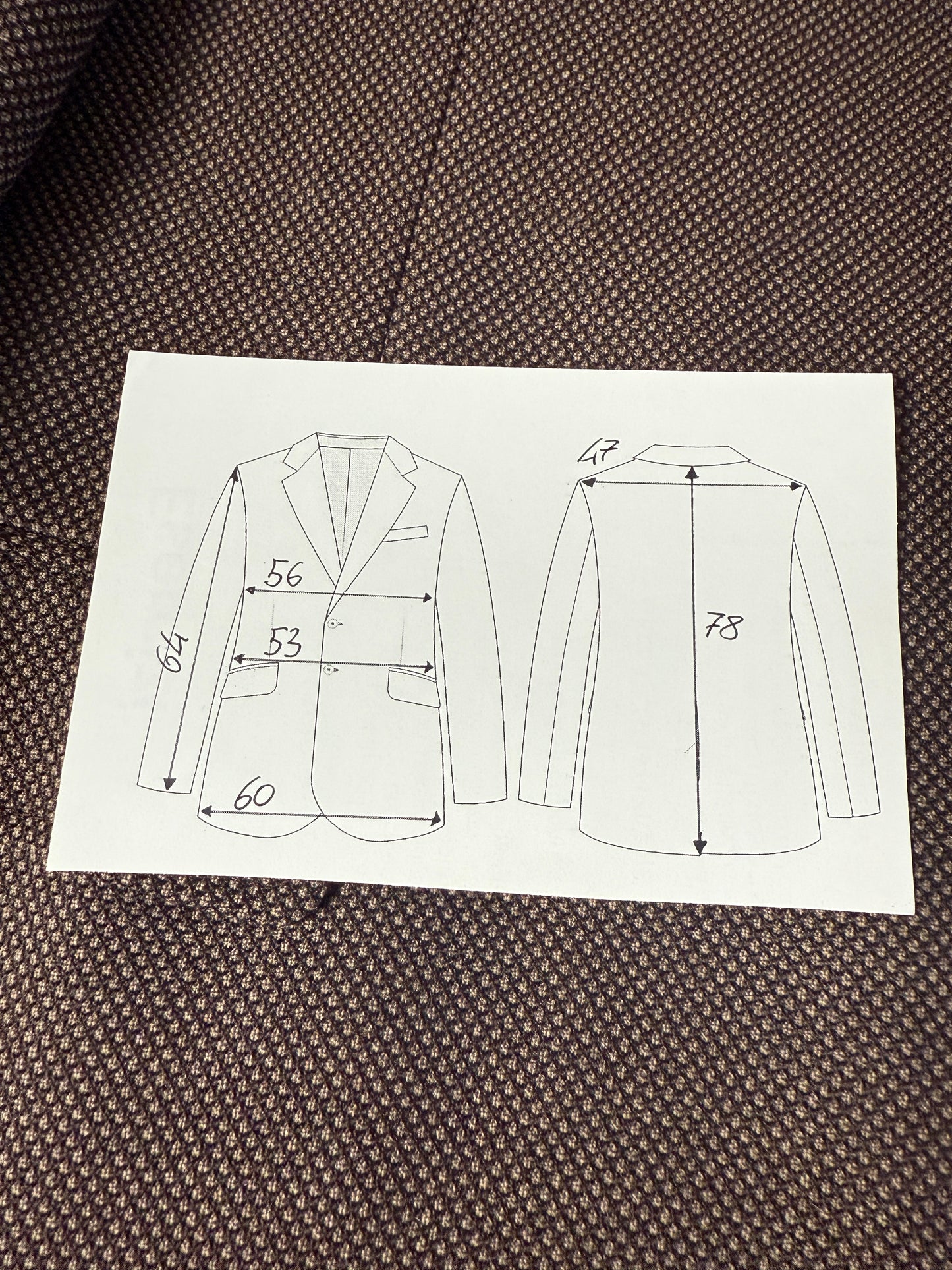 Giacca anni ‘60 marrone in lana occhio di pernice - tg. 50