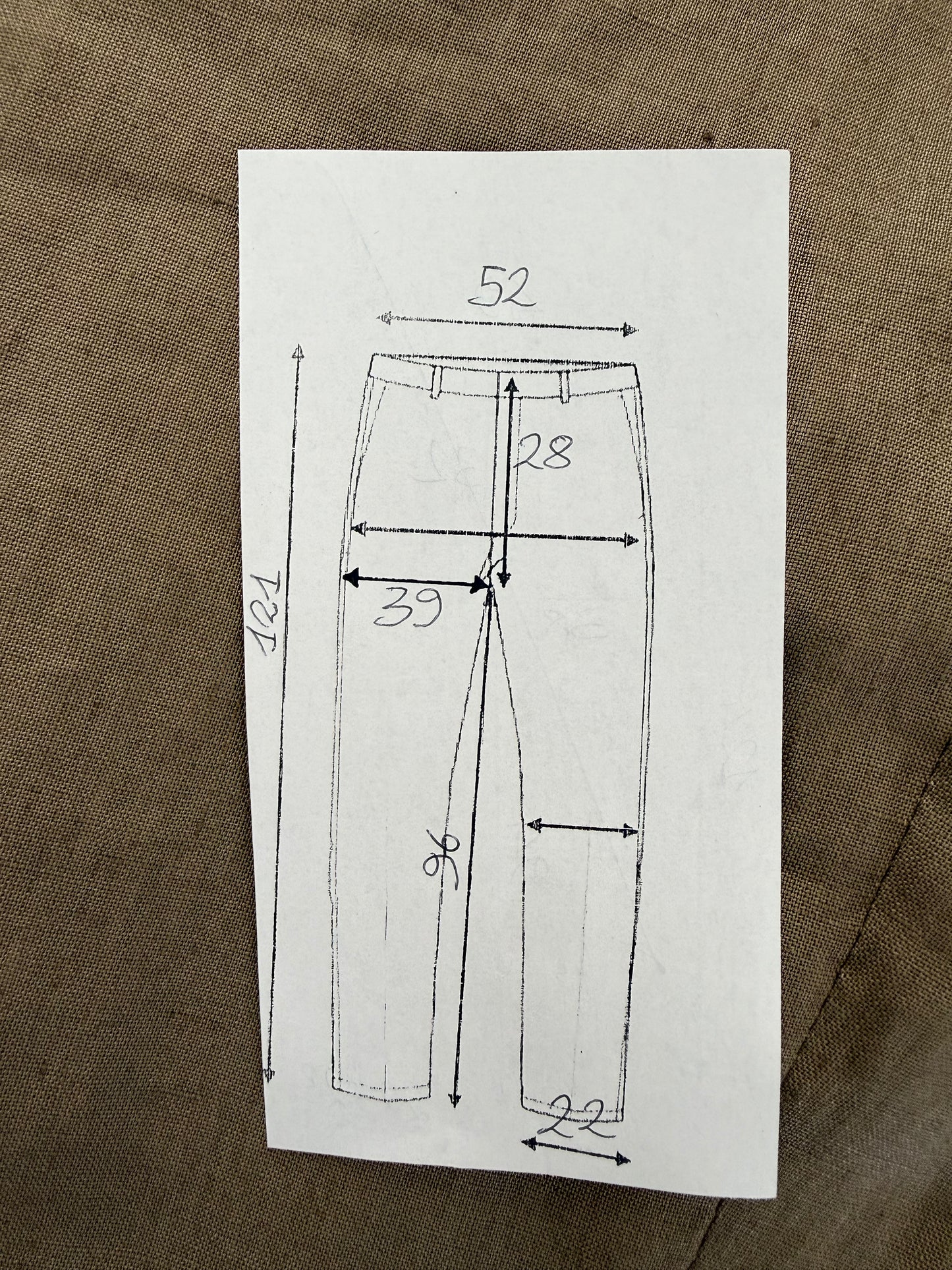 Pantaloni in lino marrone tabacco anni '90 (NOS) - tg. 56