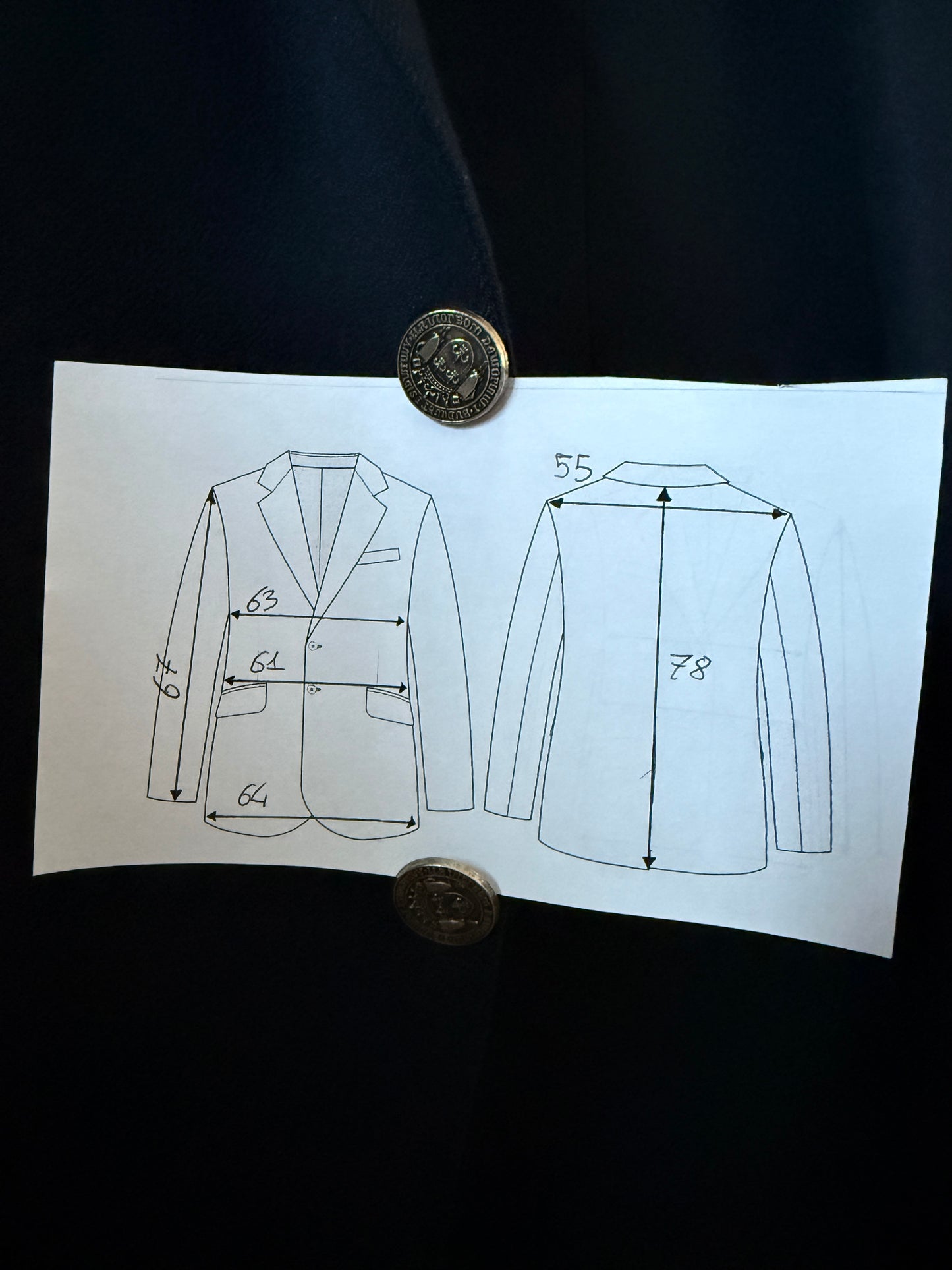 Blazer anni ‘70/‘80 flanella blu Marzotto - tg. 56/58