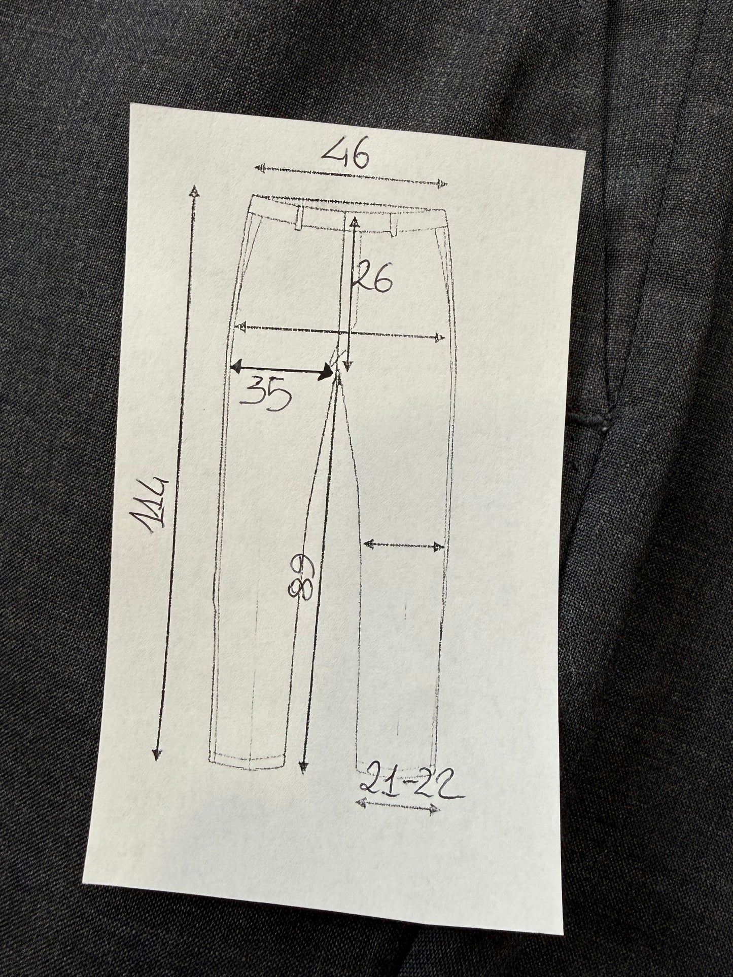 Pantaloni fresco lana grigio antracite anni '90 (NOS) - tg. 50