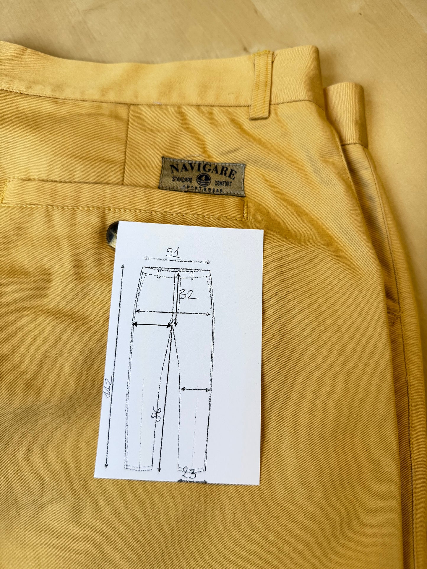 Pantalone chino color giallo crema - tg. 56/58