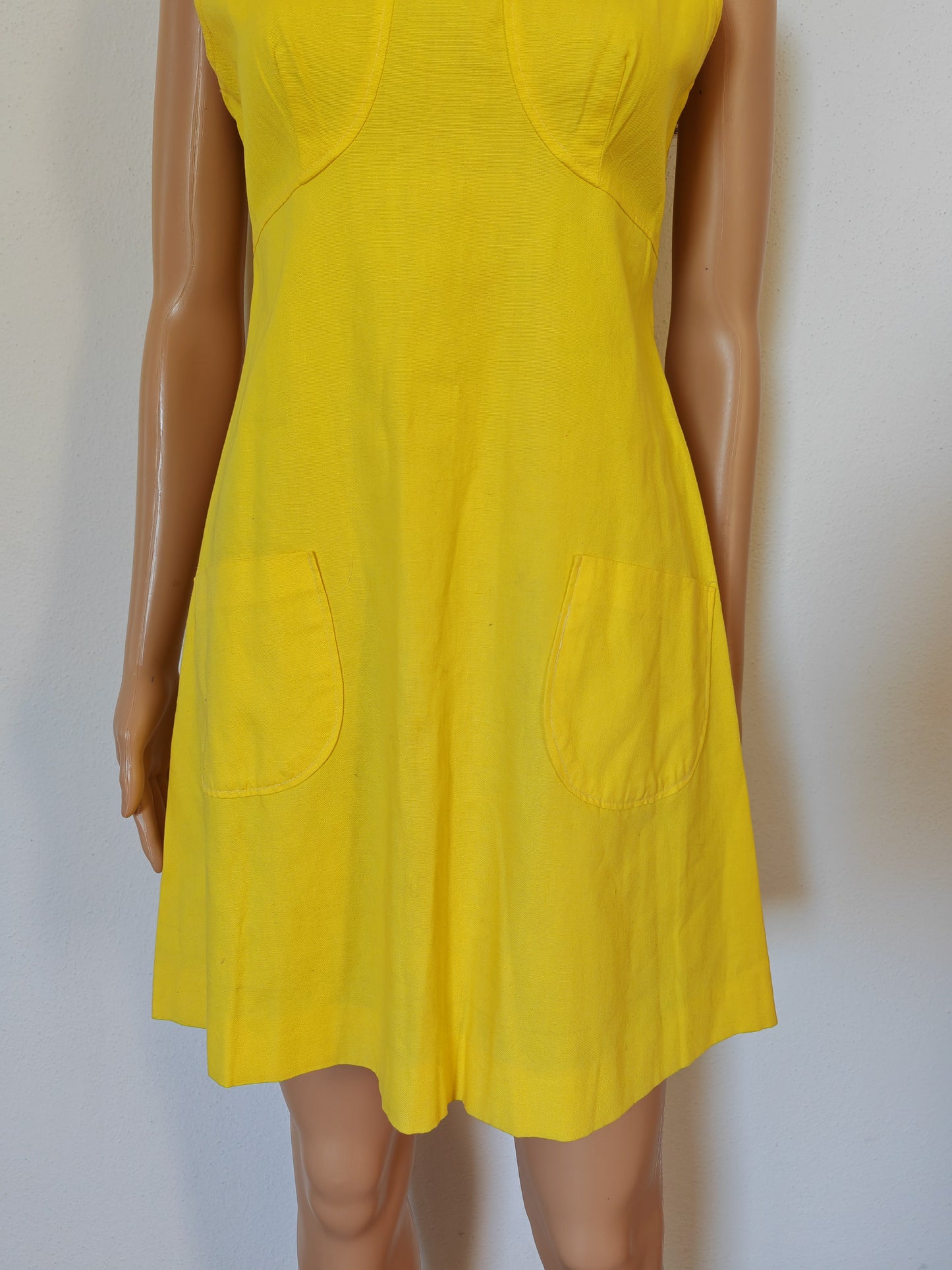 Mini abito anni '70 giallo vivo - S/M