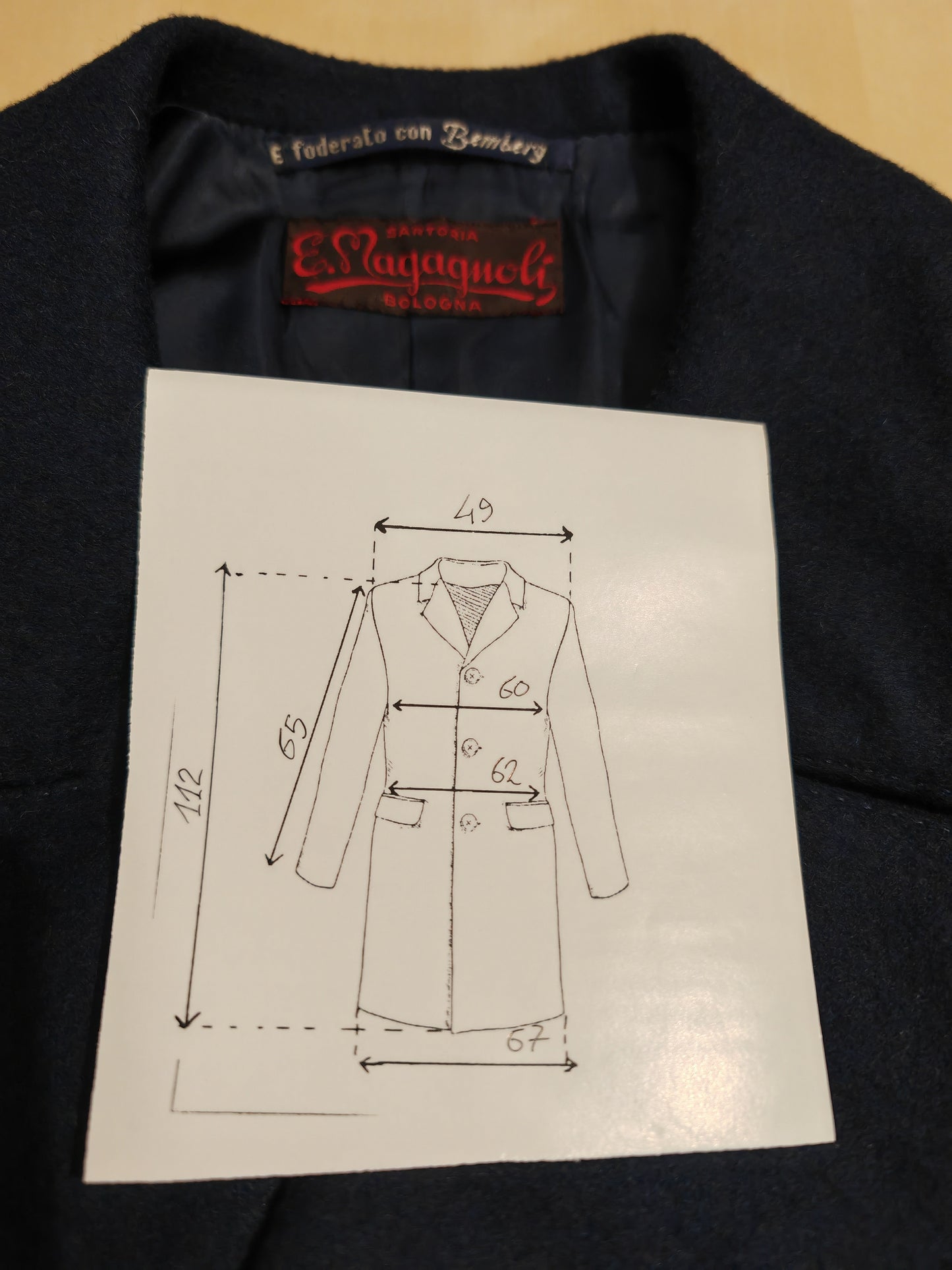 Cappotto sartoriale anni '60/'70 doppiopetto - tg. 50