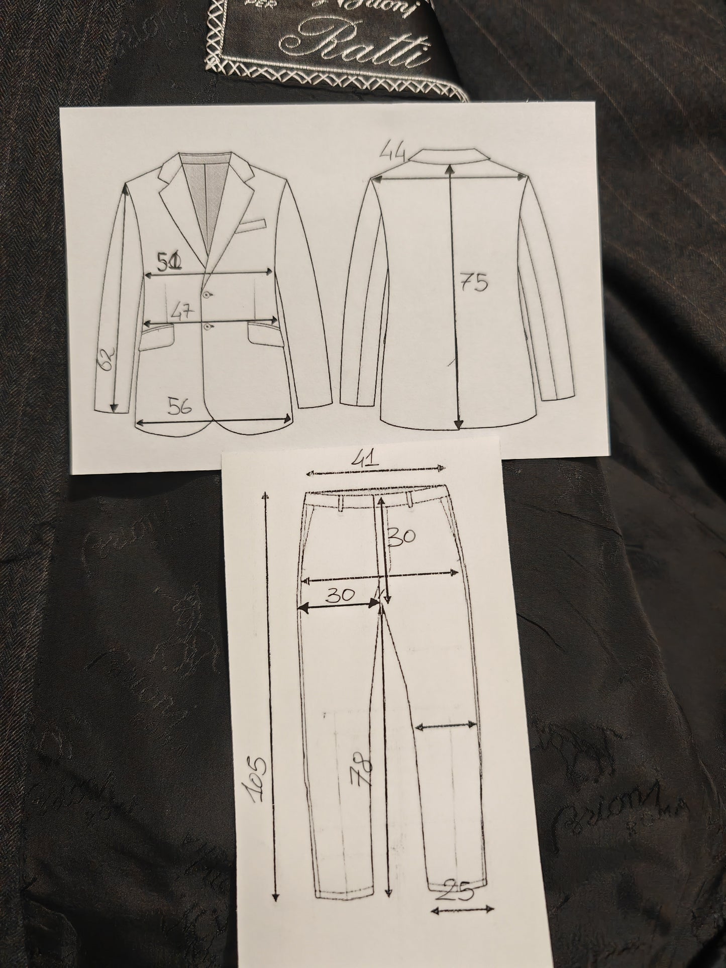 Completo Brioni doppiopetto anni '80 in flanella grigio gessato - tg. 46/48