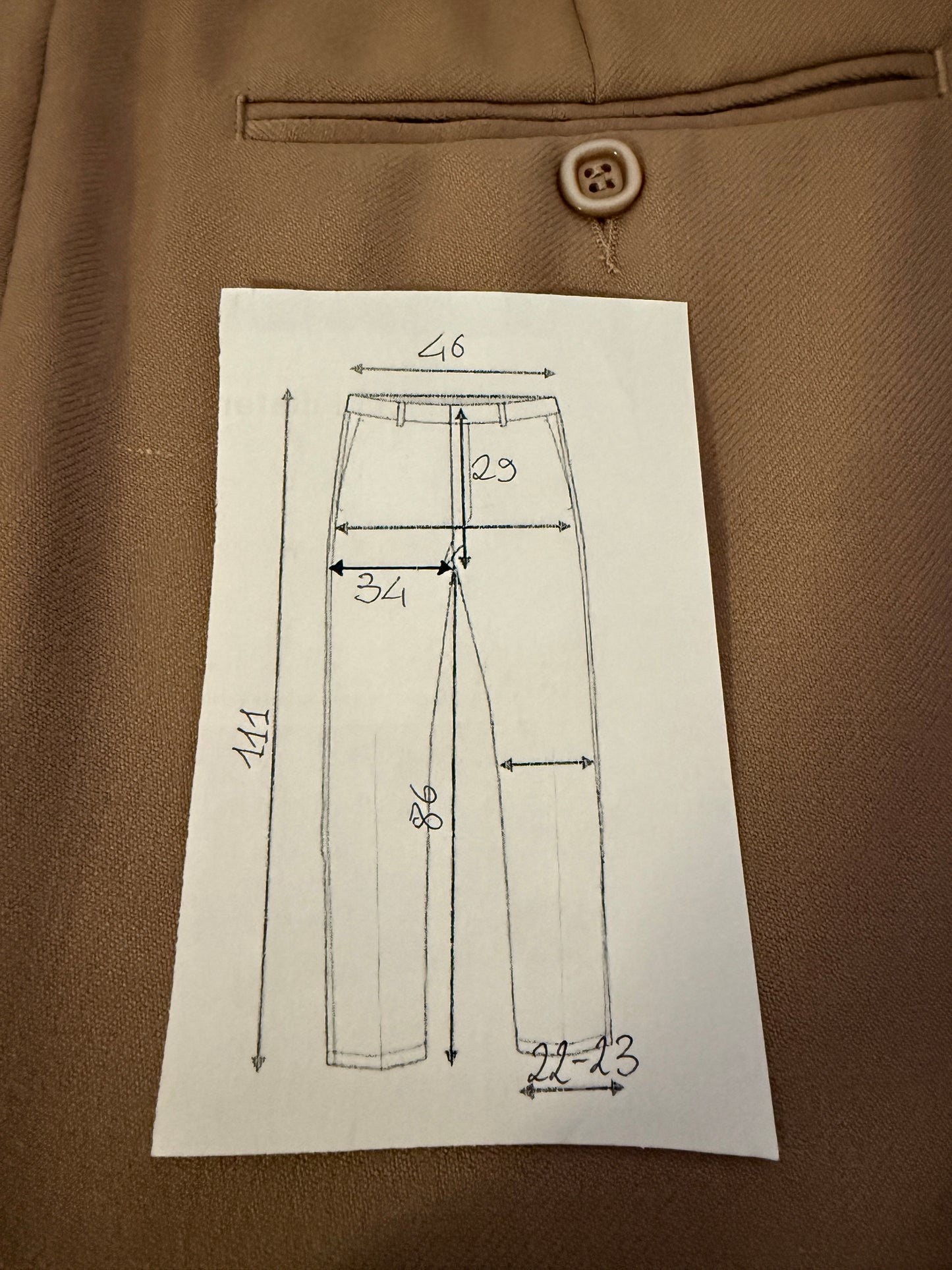 Pantaloni anni ‘70 cavalry twill beige (NOS) - tg. 50/52