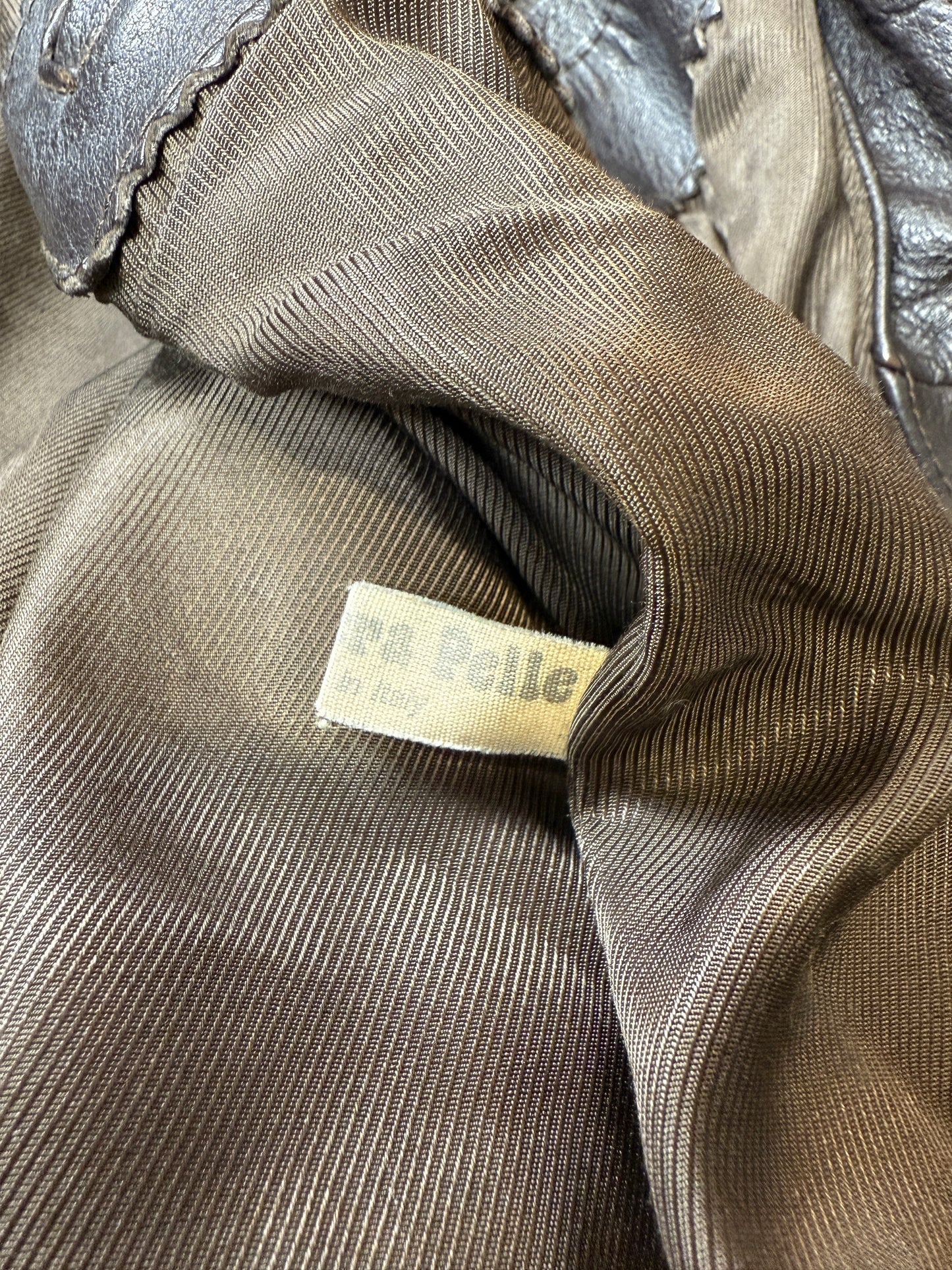 Giubbotto in pelle anni ‘80 color testa di moro - tg. S-M