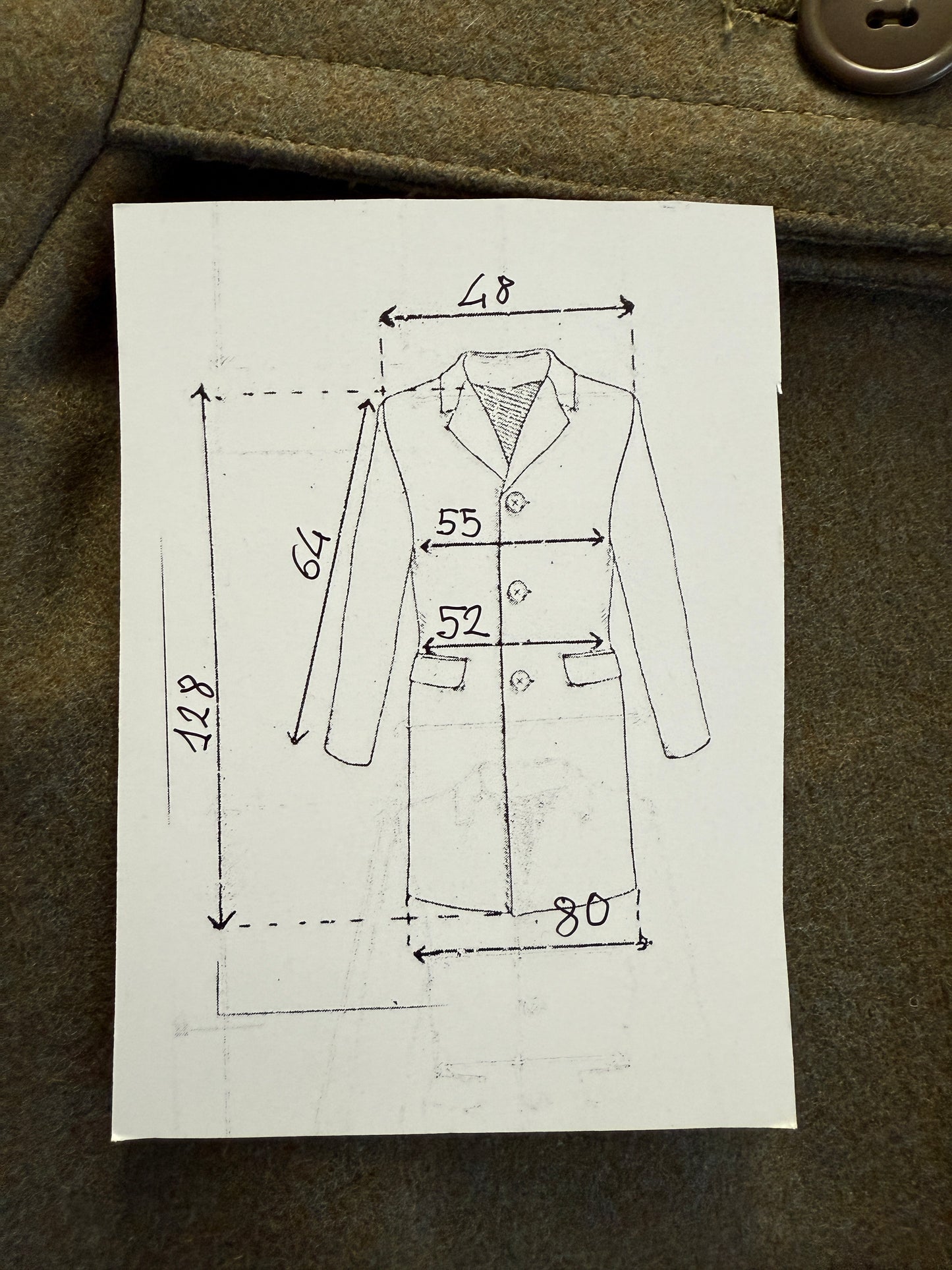 Cappotto in panno Esercito Italiano anni '50/'60 - tg. 44/46