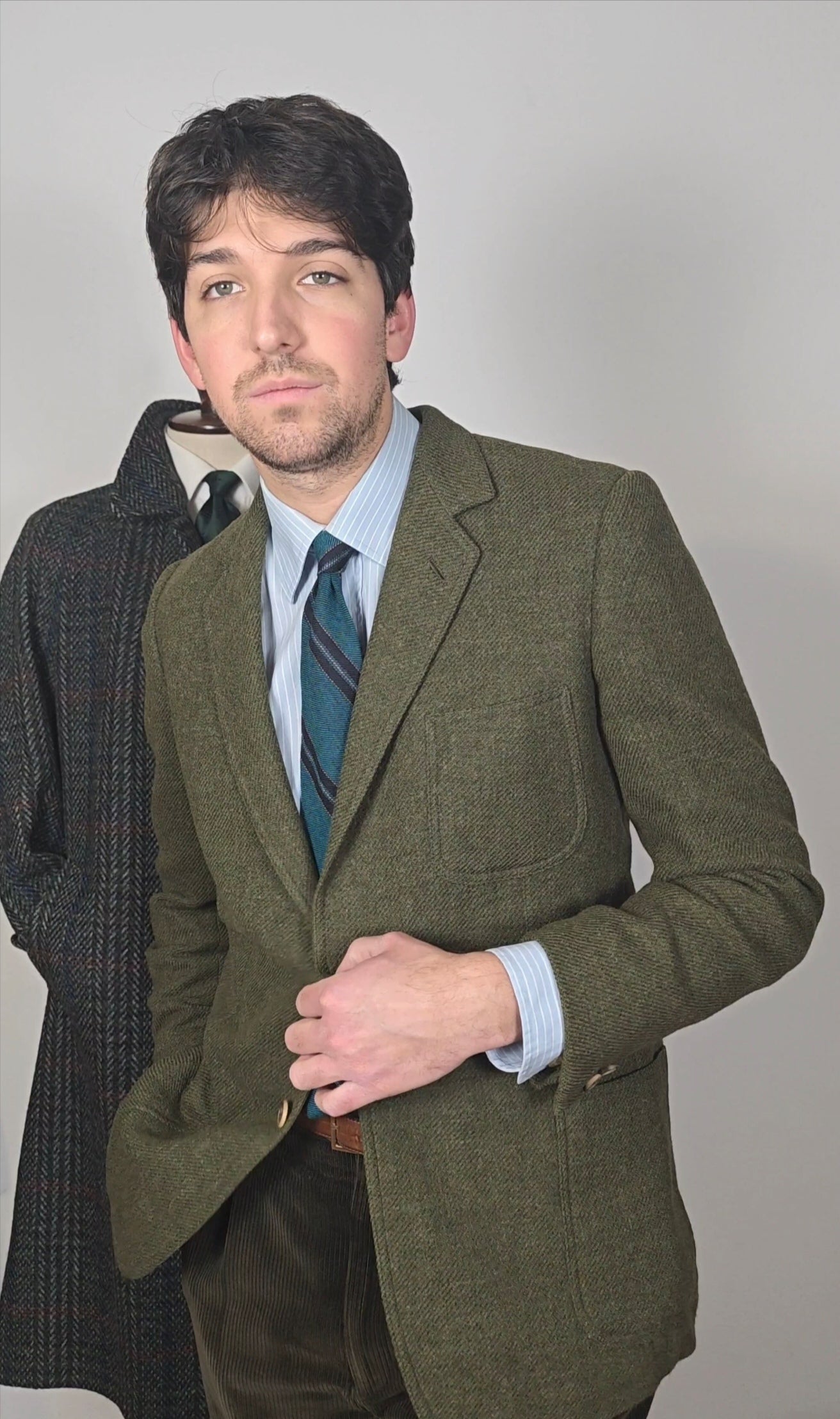 Giacca De Paz anni '70/'80 in hopsack inglese - tg. 46