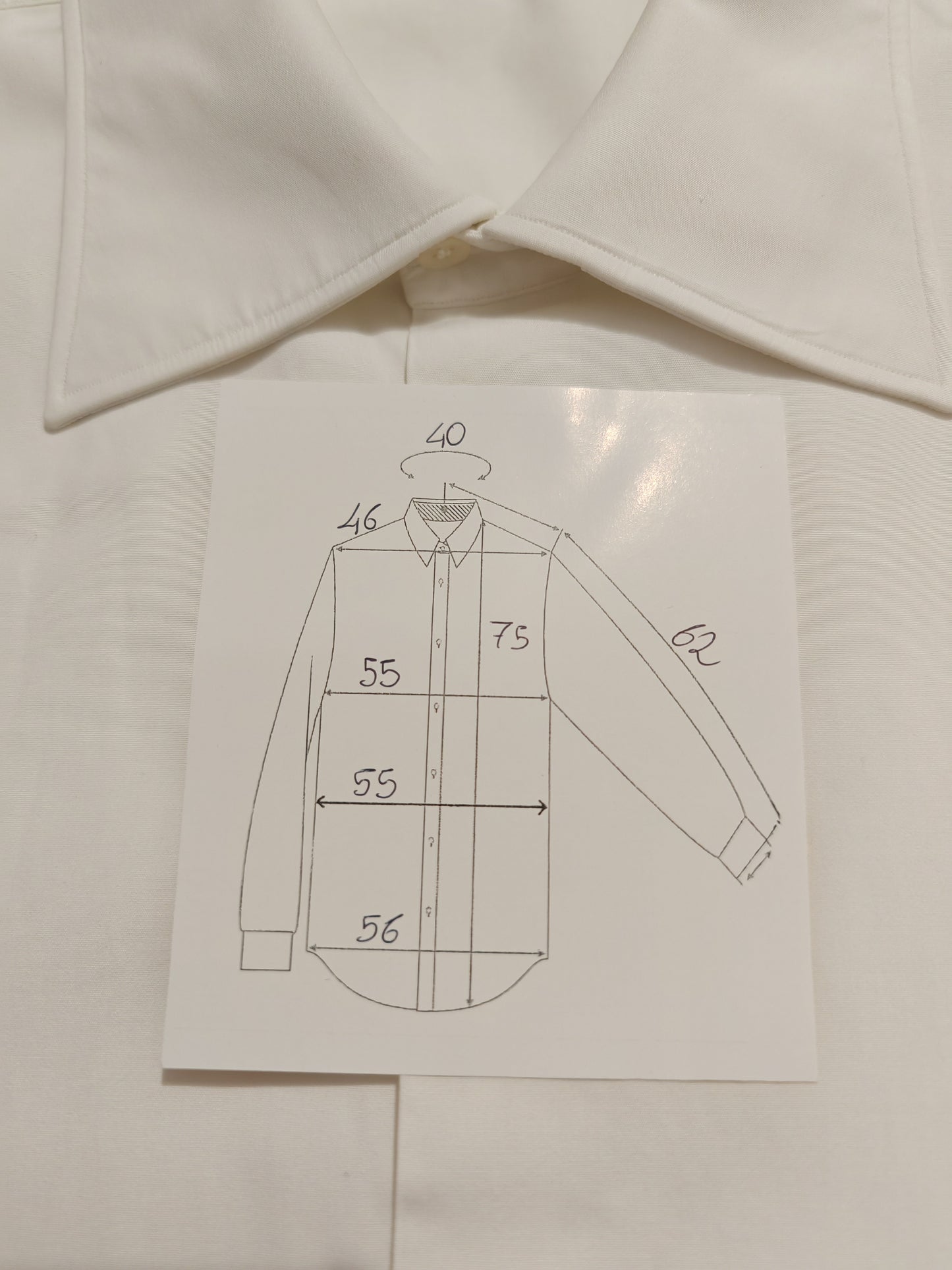 Camicia sartoriale da smoking con collo mezzo francese - tg. M collo 40