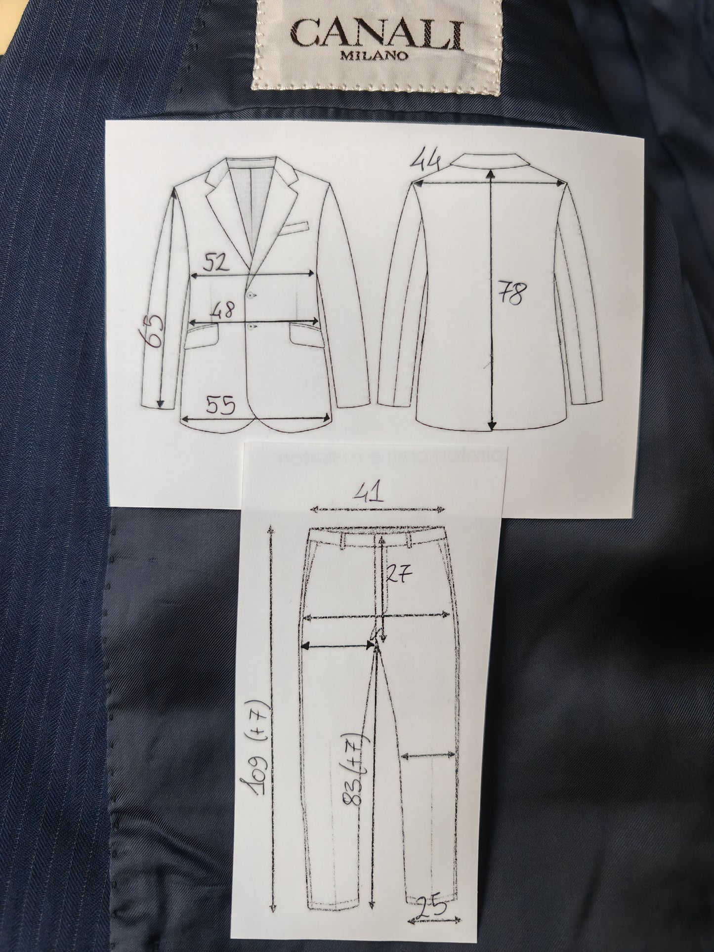 Completo doppiopetto blu Canali anni '80 - tg. 46/48