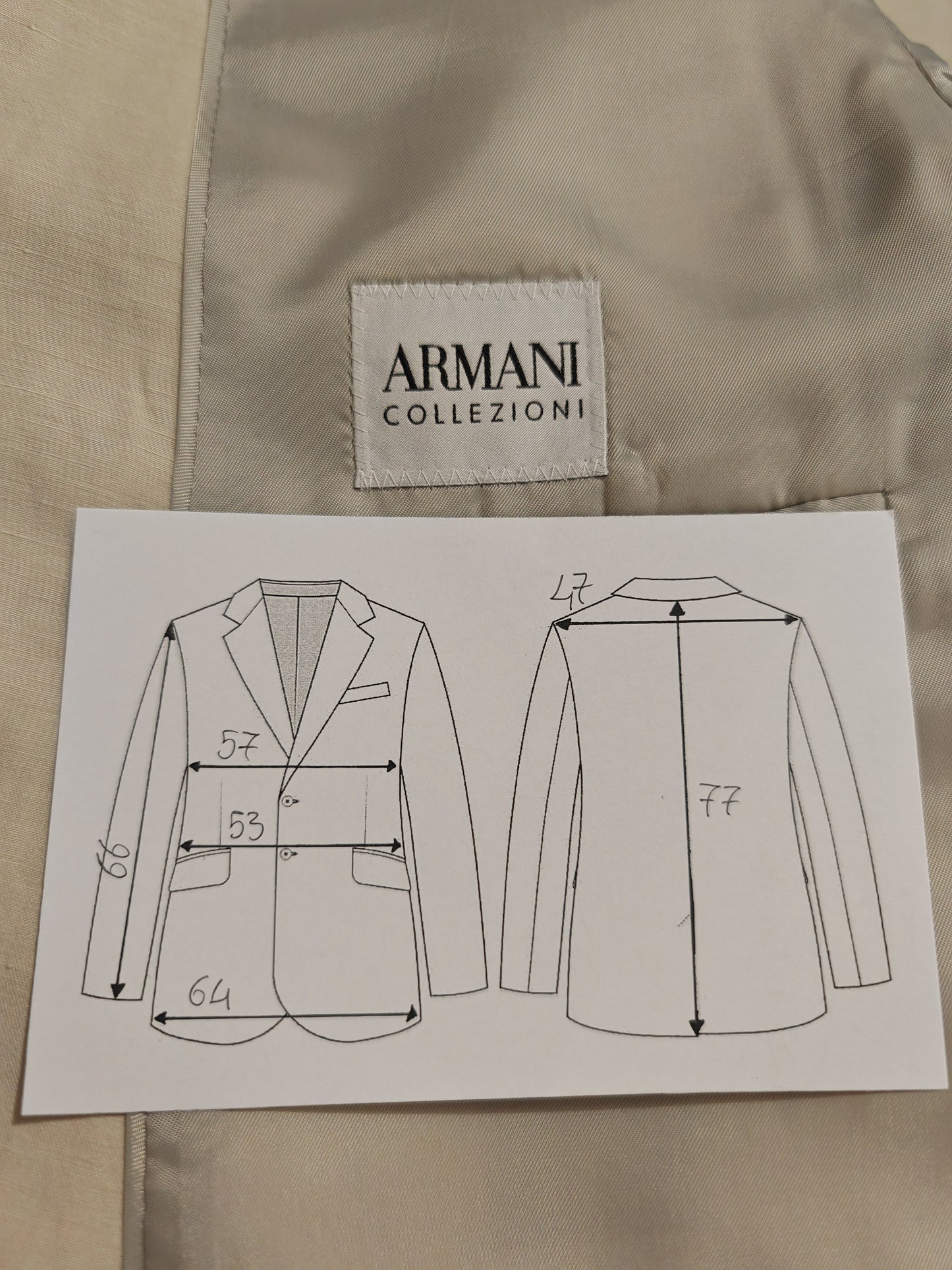 Giacca Armani Collezioni in seta e lino color avorio - tg. 52/54