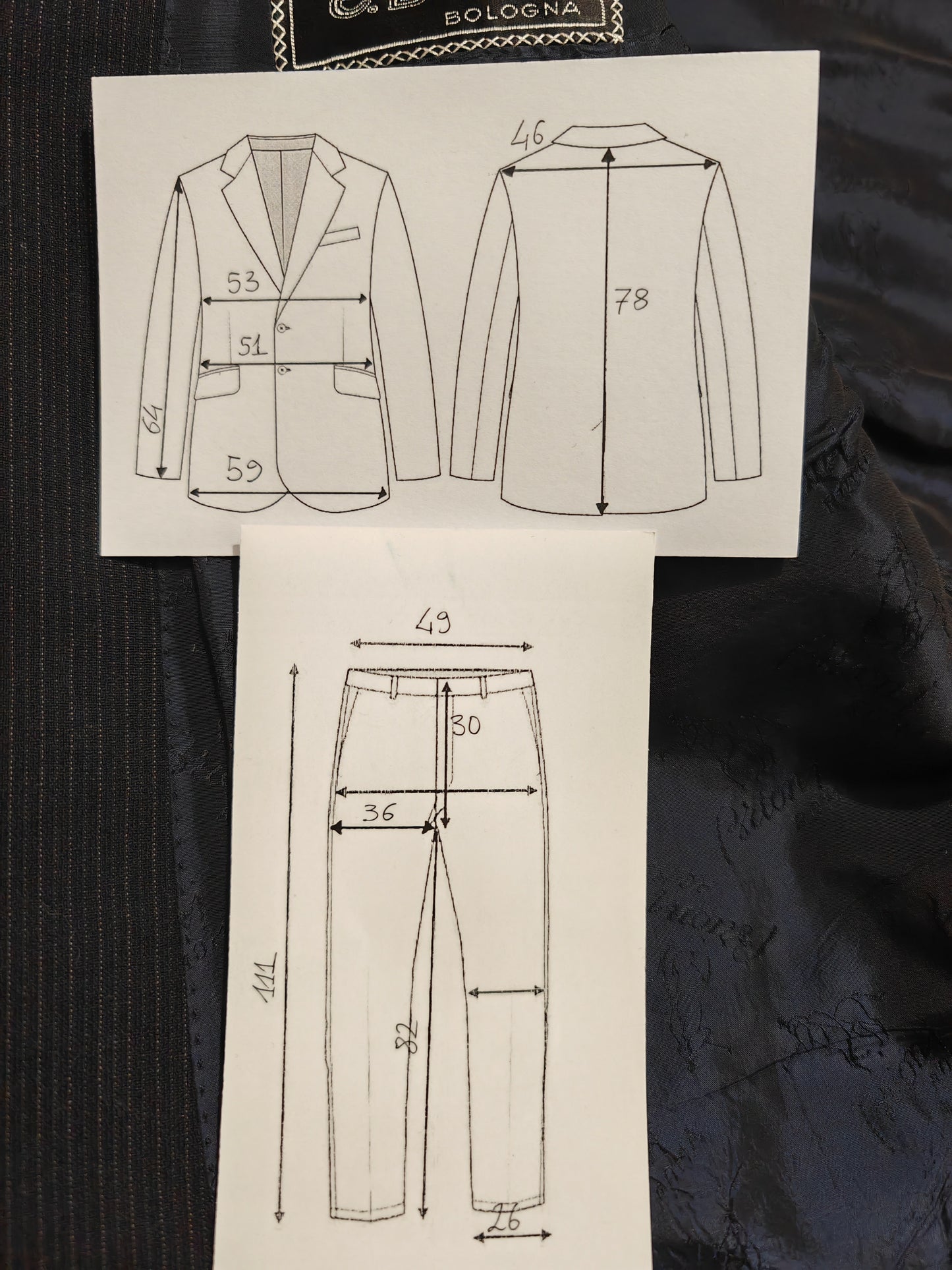 Completo Brioni blu in hopsack micro gessato - tg. 50 (pantalone 54)