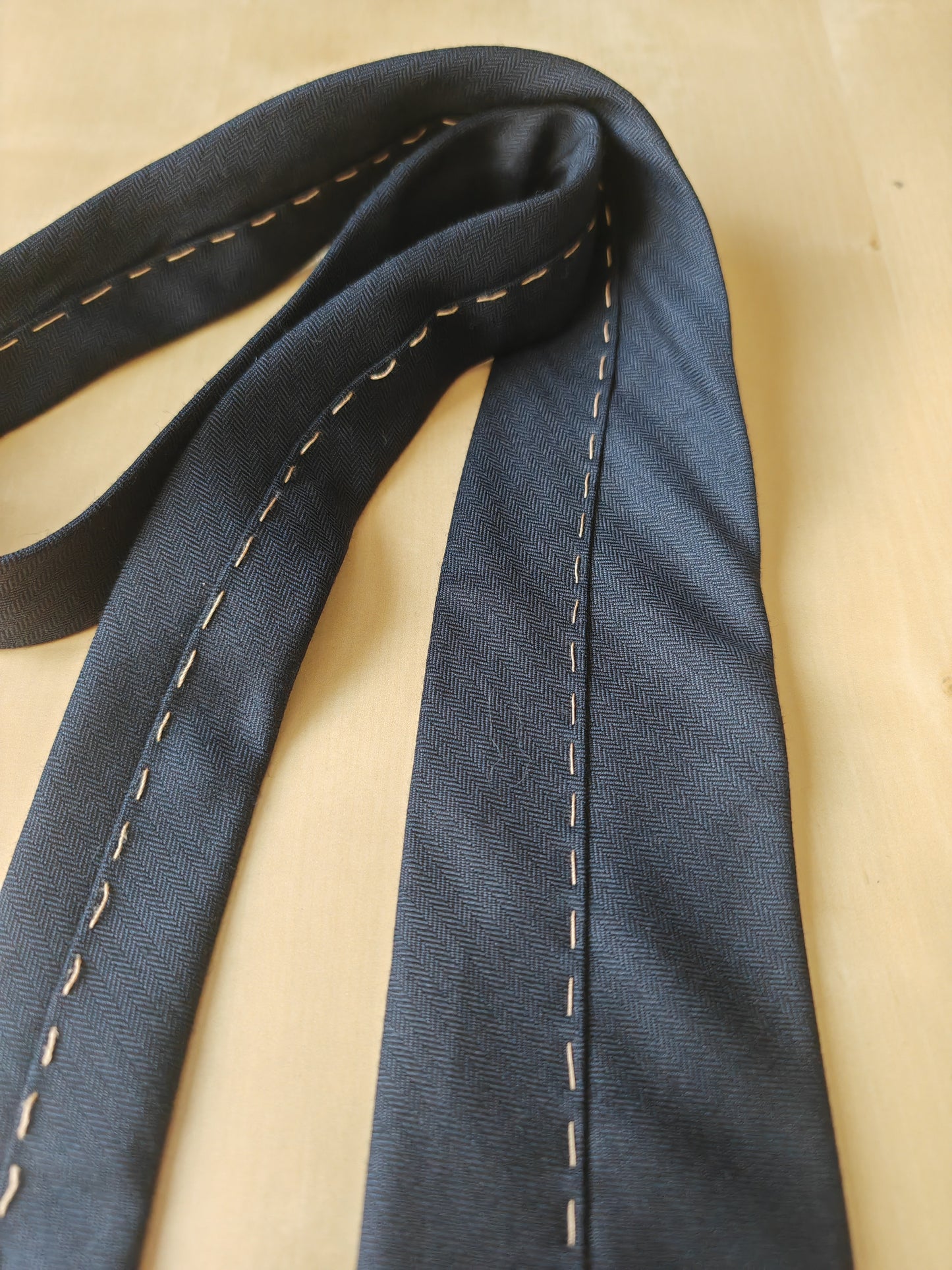 Cravatta napoletana Di Capua in pura lana herringbone