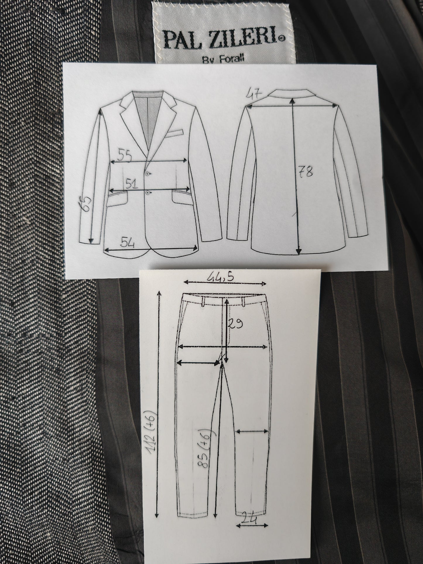 Abito spezzato doppiopetto Pal Zileri anni '80 in seta e lana - tg. 50