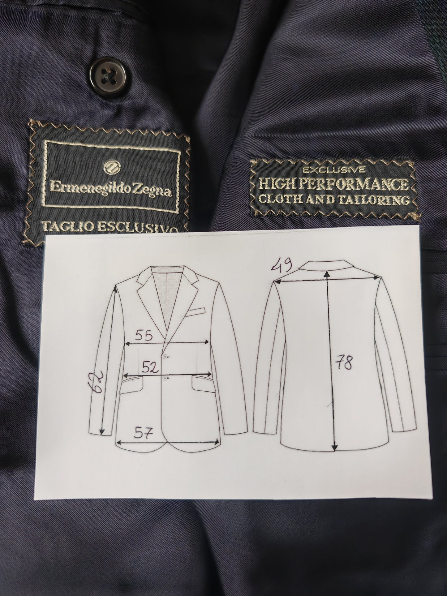 Giacca estiva Ermenegildo Zegna su misura in fresco lana tartan - tg. 50