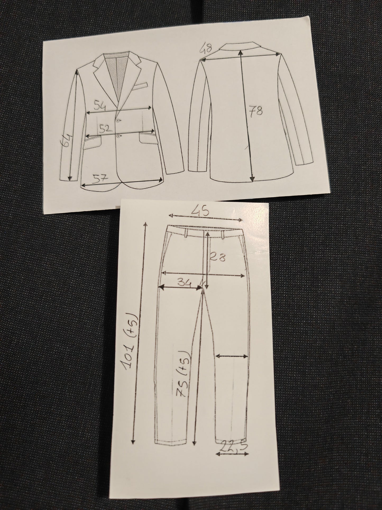 Completo 3 pezzi anni '90 blu notte - tg. 50