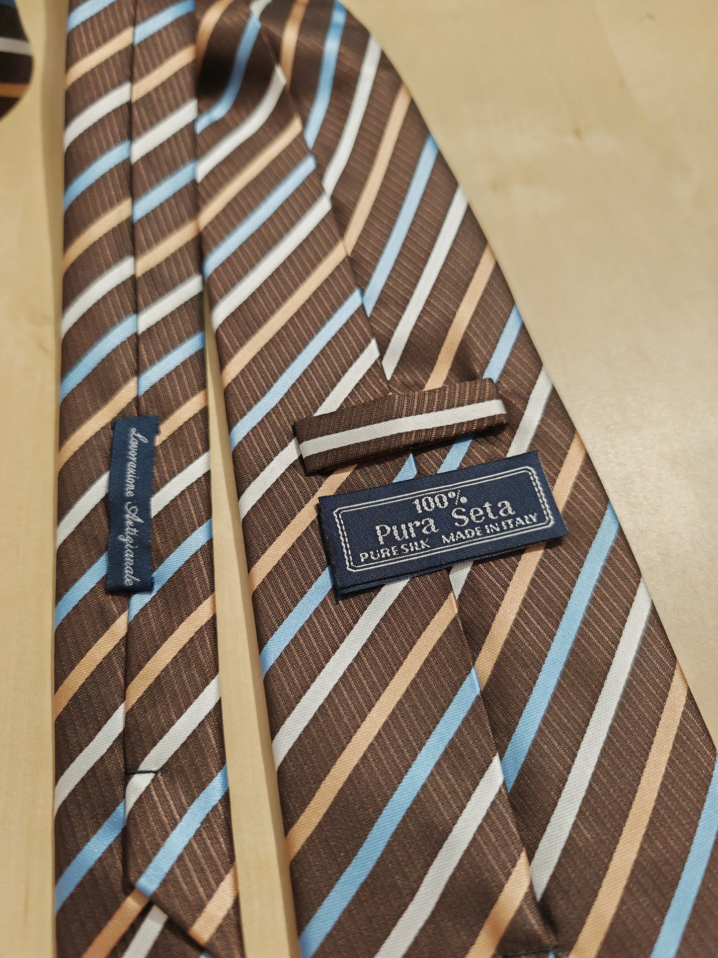 Striped satin tie