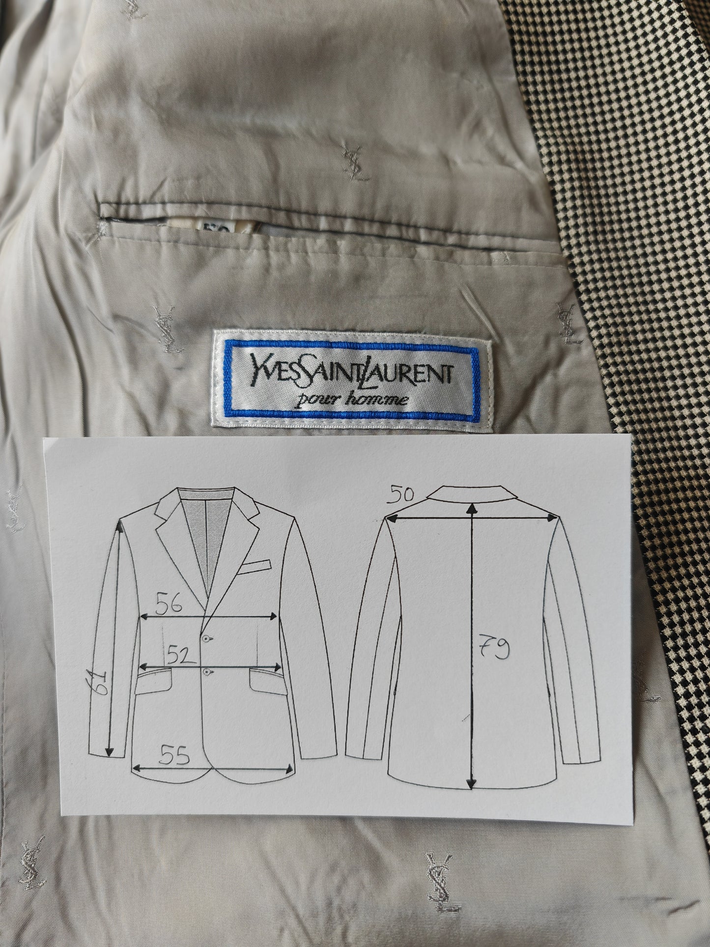 Giacca Yves Saint Laurent anni '80 quadretti - tg. 52