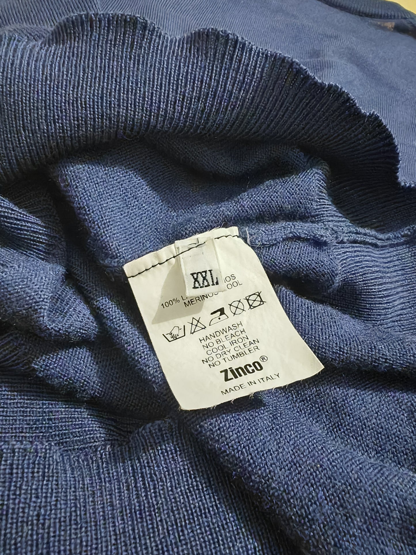 Gilet pullover in pura lana merino blu navy - XL