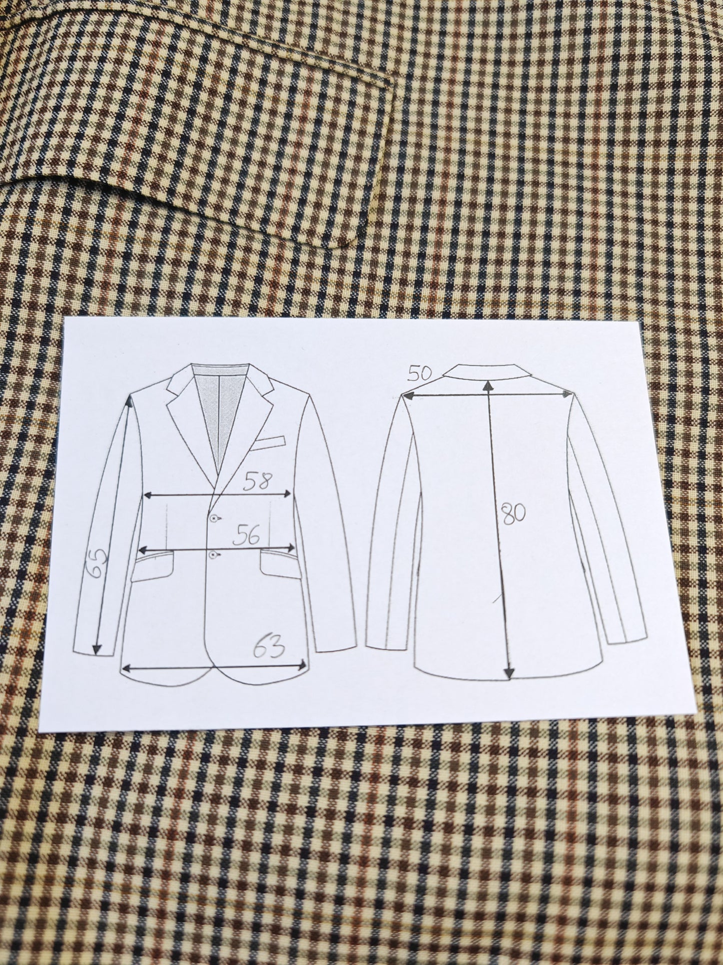 Giacca Berry in fresco lana quadretti vichy - tg. 52/54