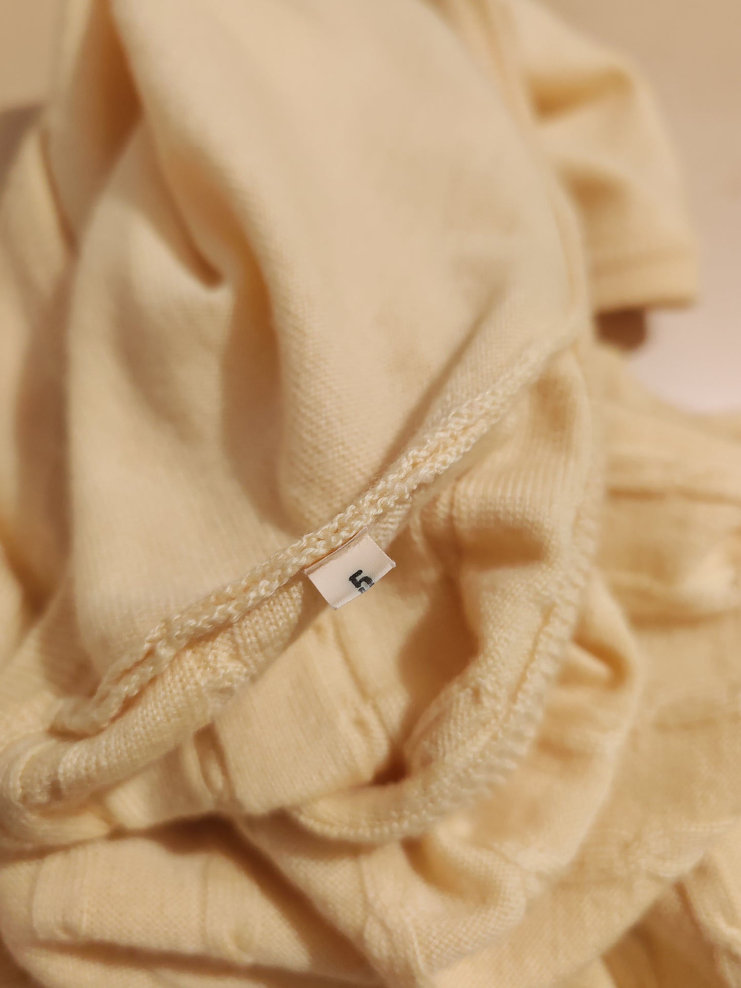 Gilet vintage in pura lana merino giallo pastello - L