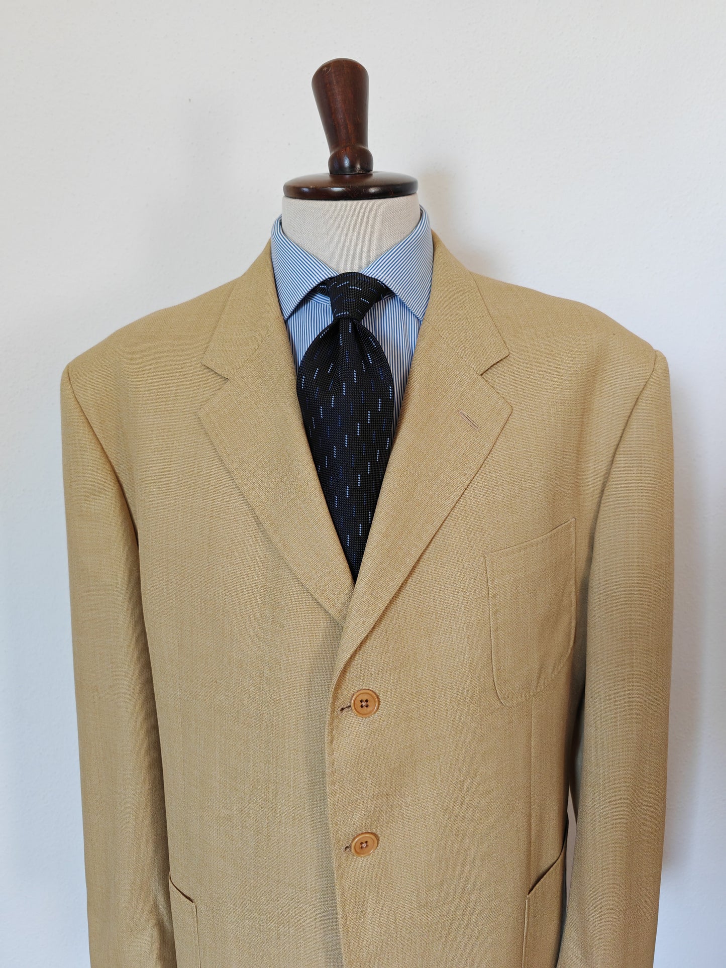 Hopsack wool jacket, cream yellow - size 64