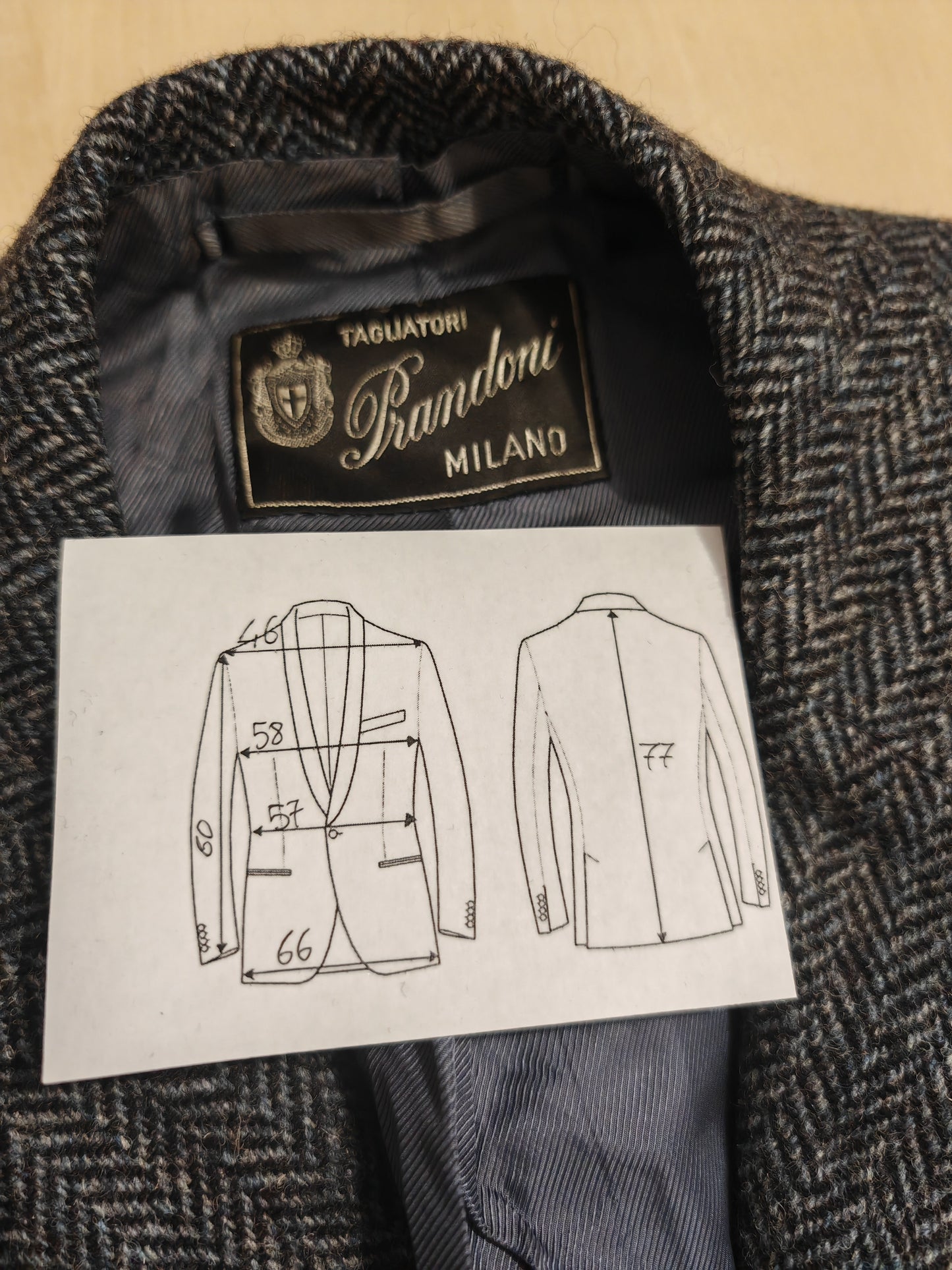 Giacca sartoriale in Harris Tweed, sartoria Prandoni Milano - tg. 50/52