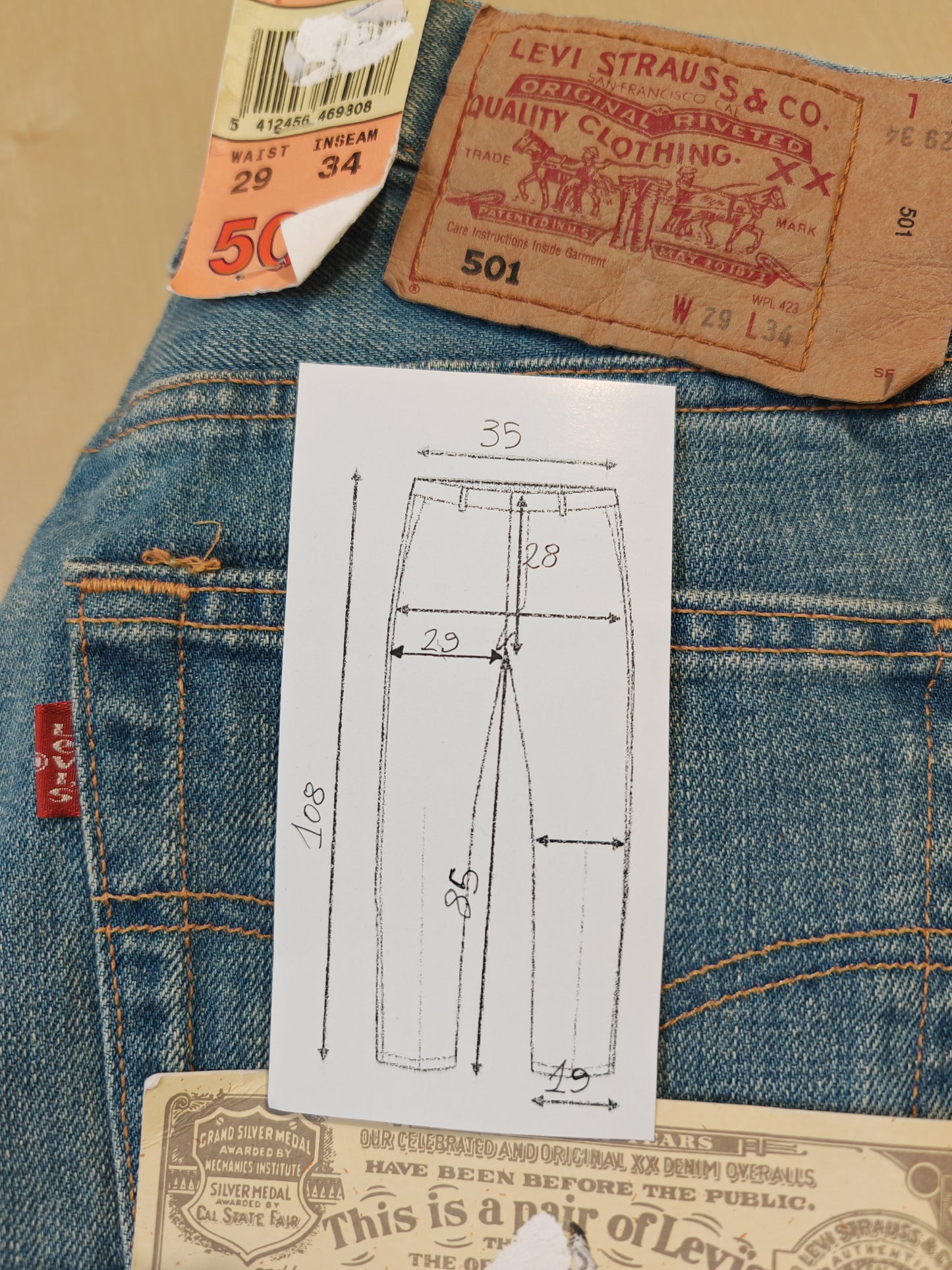 Levi's 501 NOS primi anni 2000 - tg. 38/40 (= w 28)