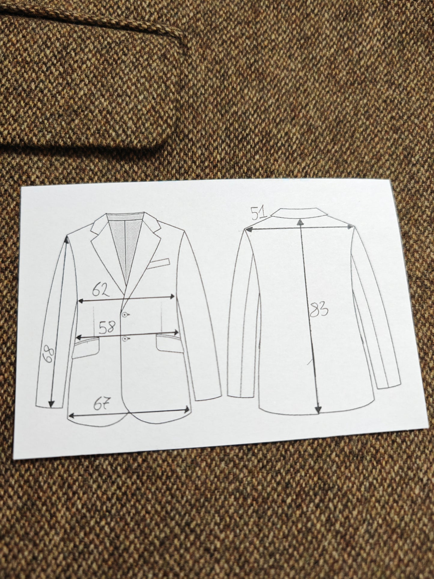 Giacca in tweed Abraham Moon tabacco - tg. 58