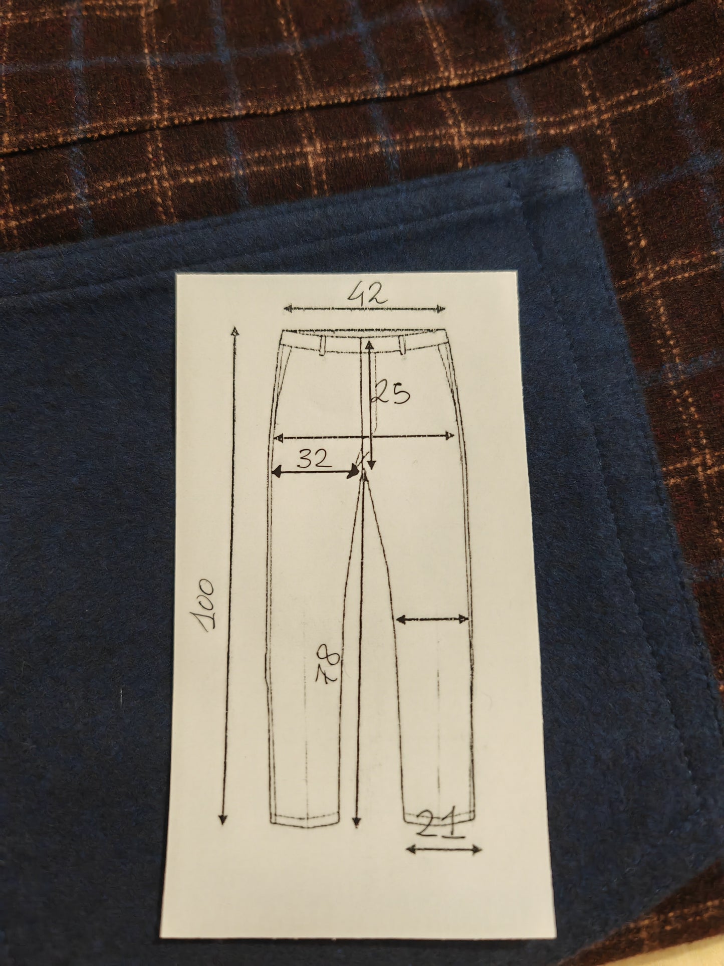 Pantalone Etro 5 tasche in flanella a quadri lana e cotone - tg. 48