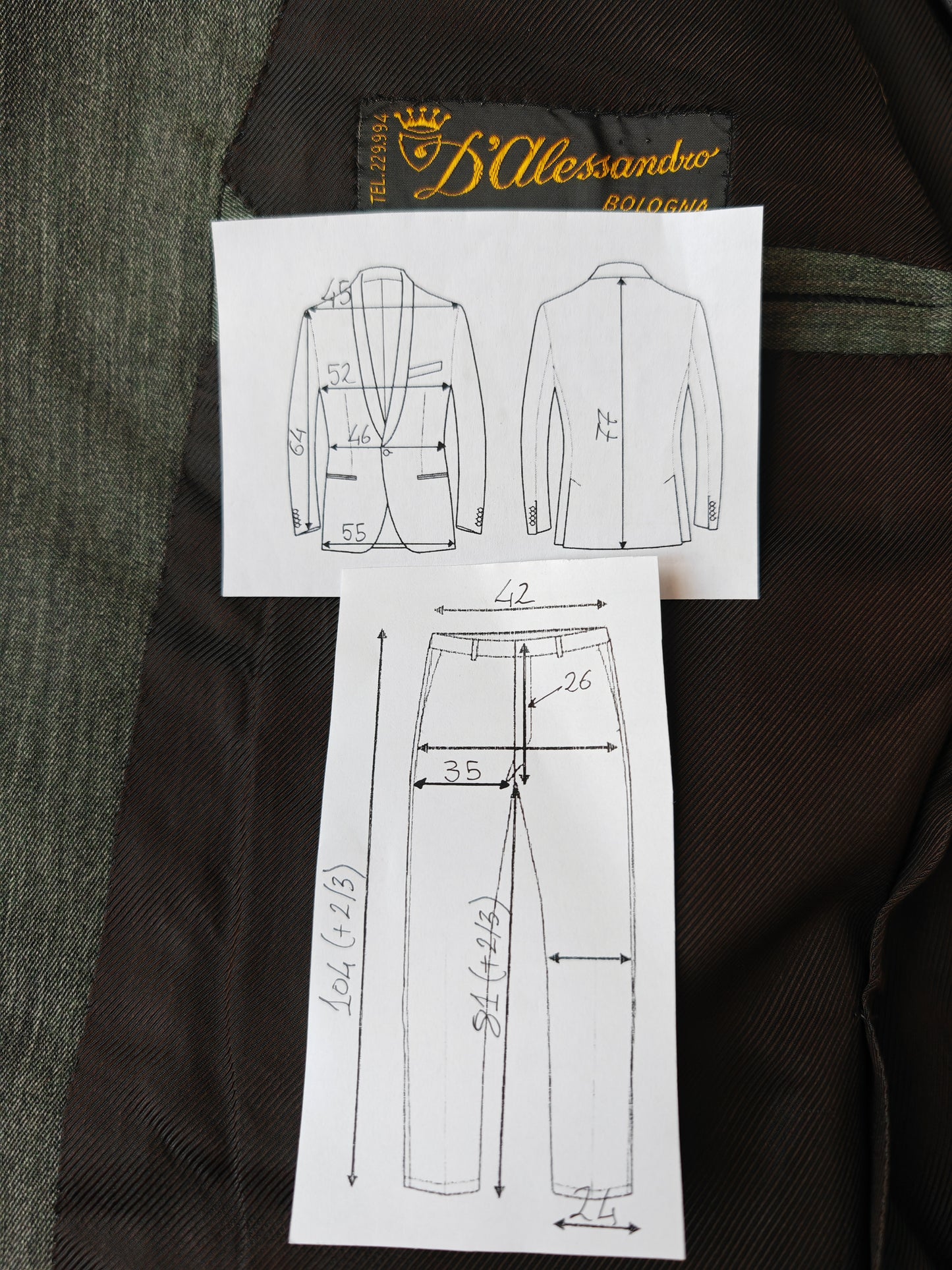 Completo sartoriale anni '60 color verde salvia - tg. 46