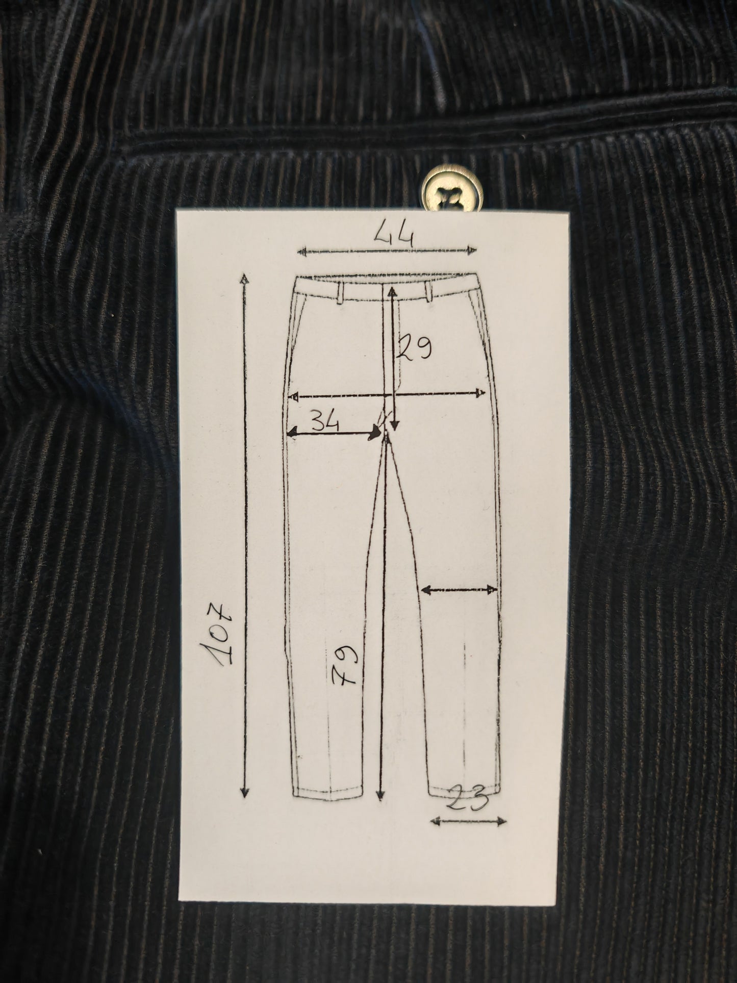Pantalone Burberry in velluto a coste blu - tg. 50