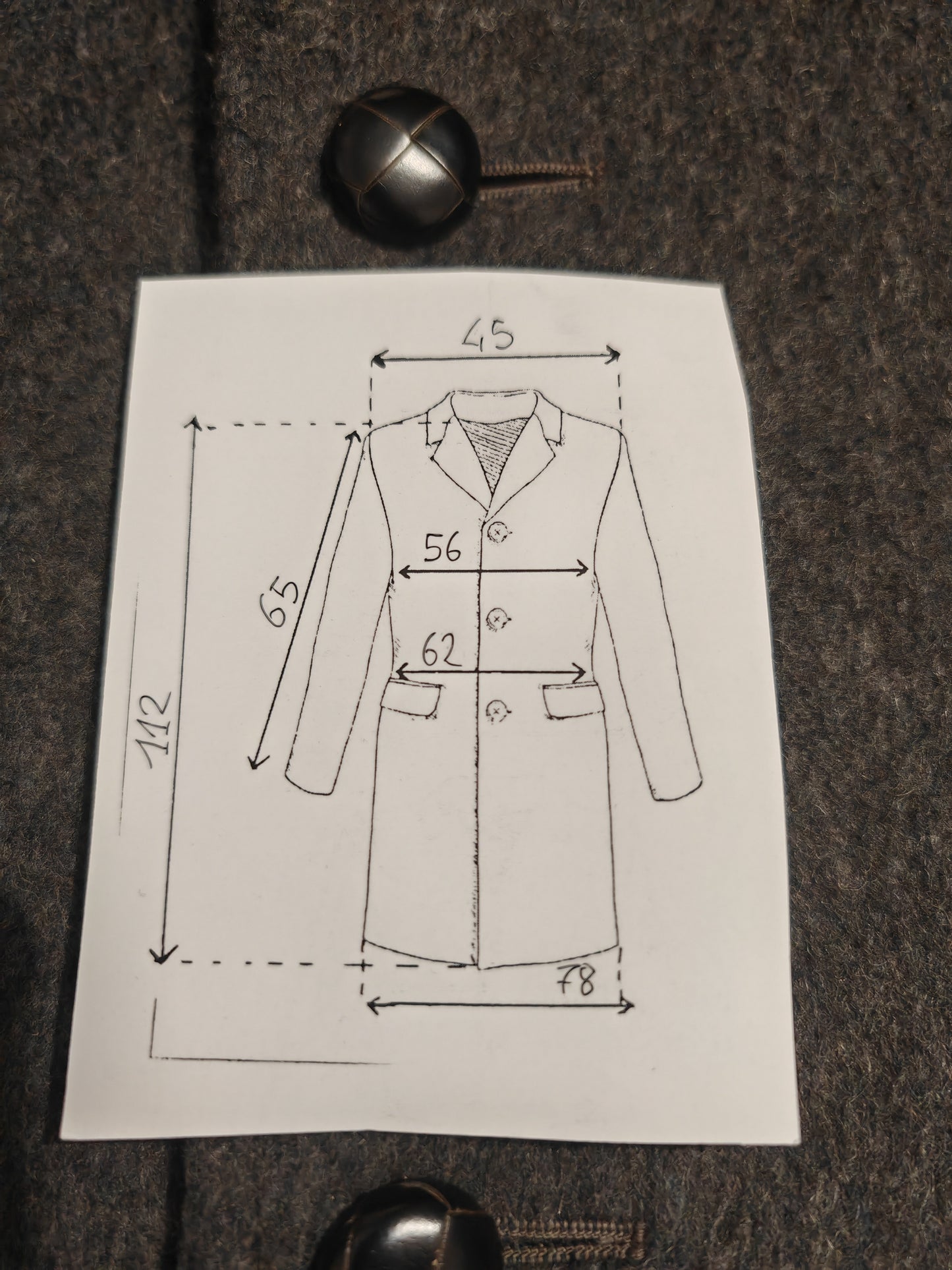 Cappotto Loden classico color grigio fumo - tg. 46