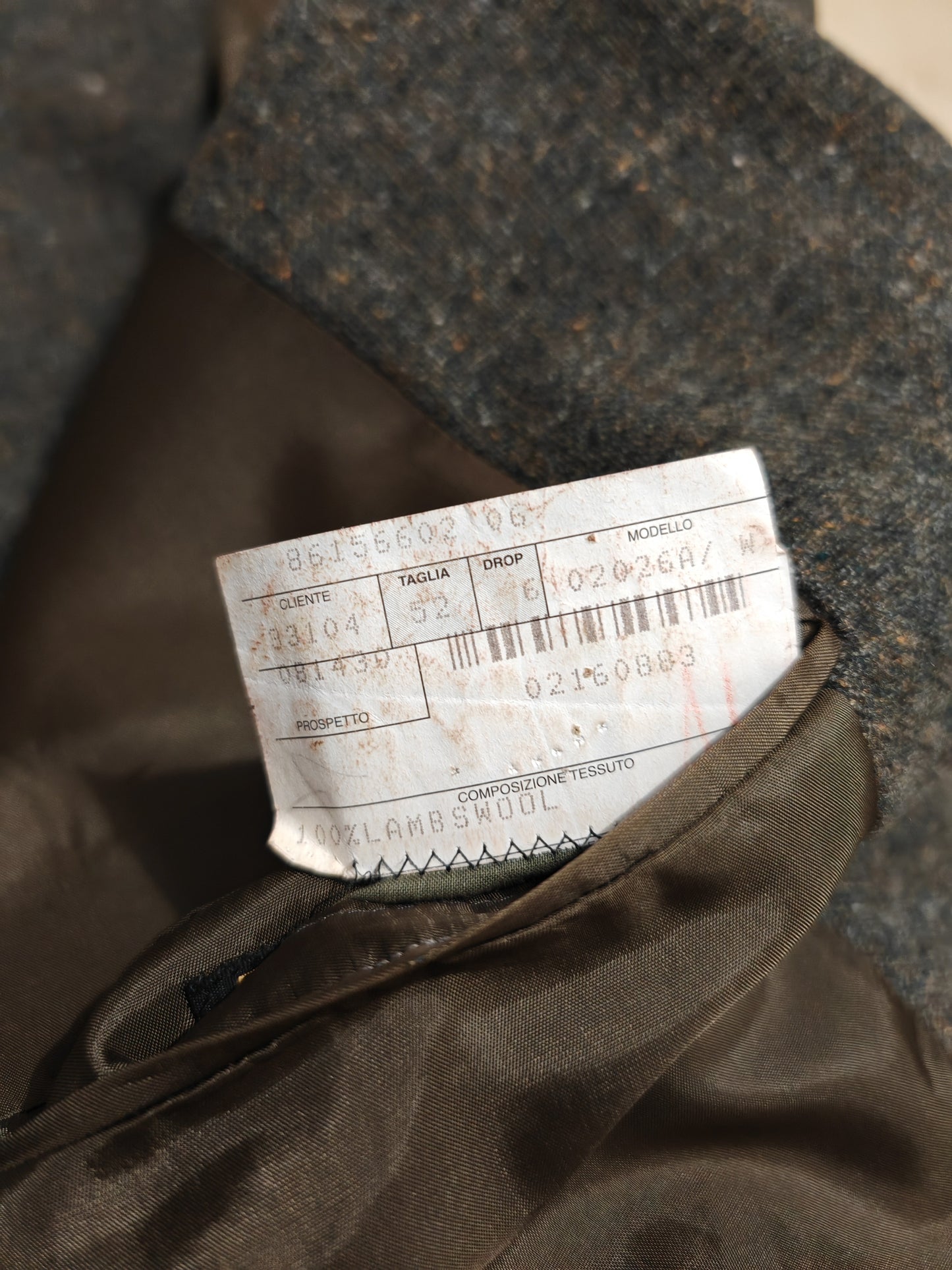 Giacca in lana cardata verde mezza fodera - tg. 52/54