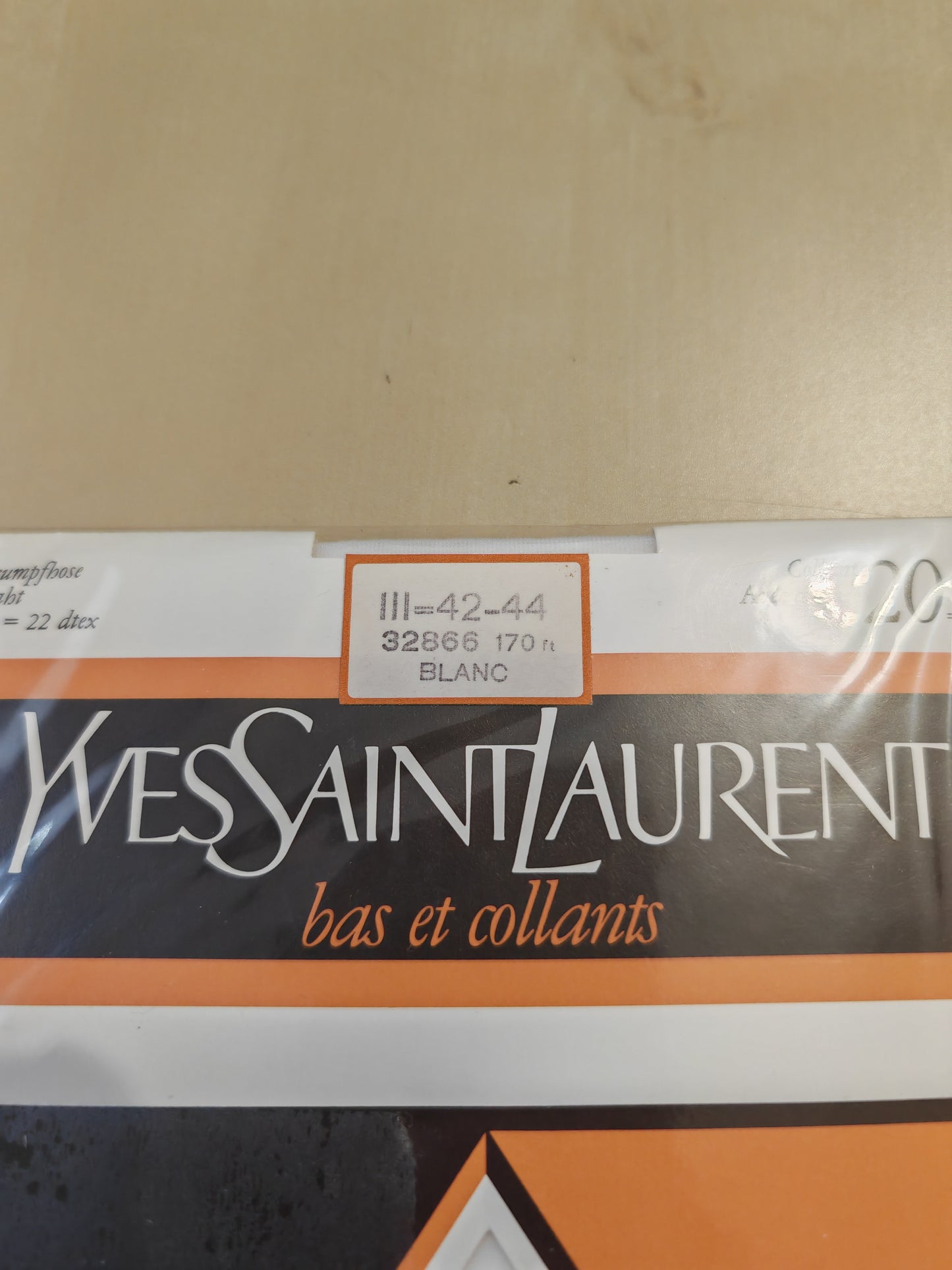 Collant Yves Saint Laurent vintage bianco con logo