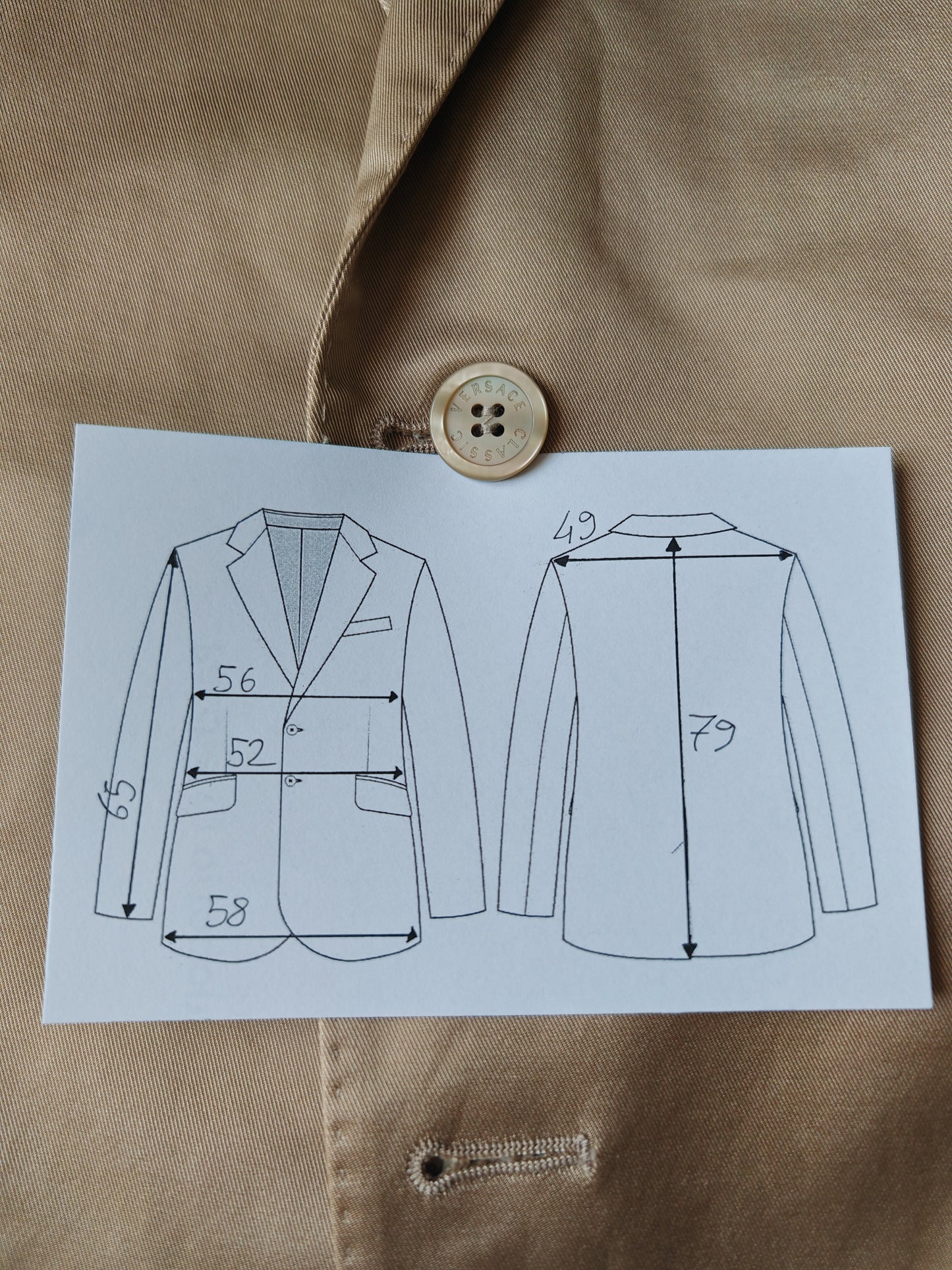 Giacca Versace Classic in misto cotone e viscosa beige - tg. 52/54