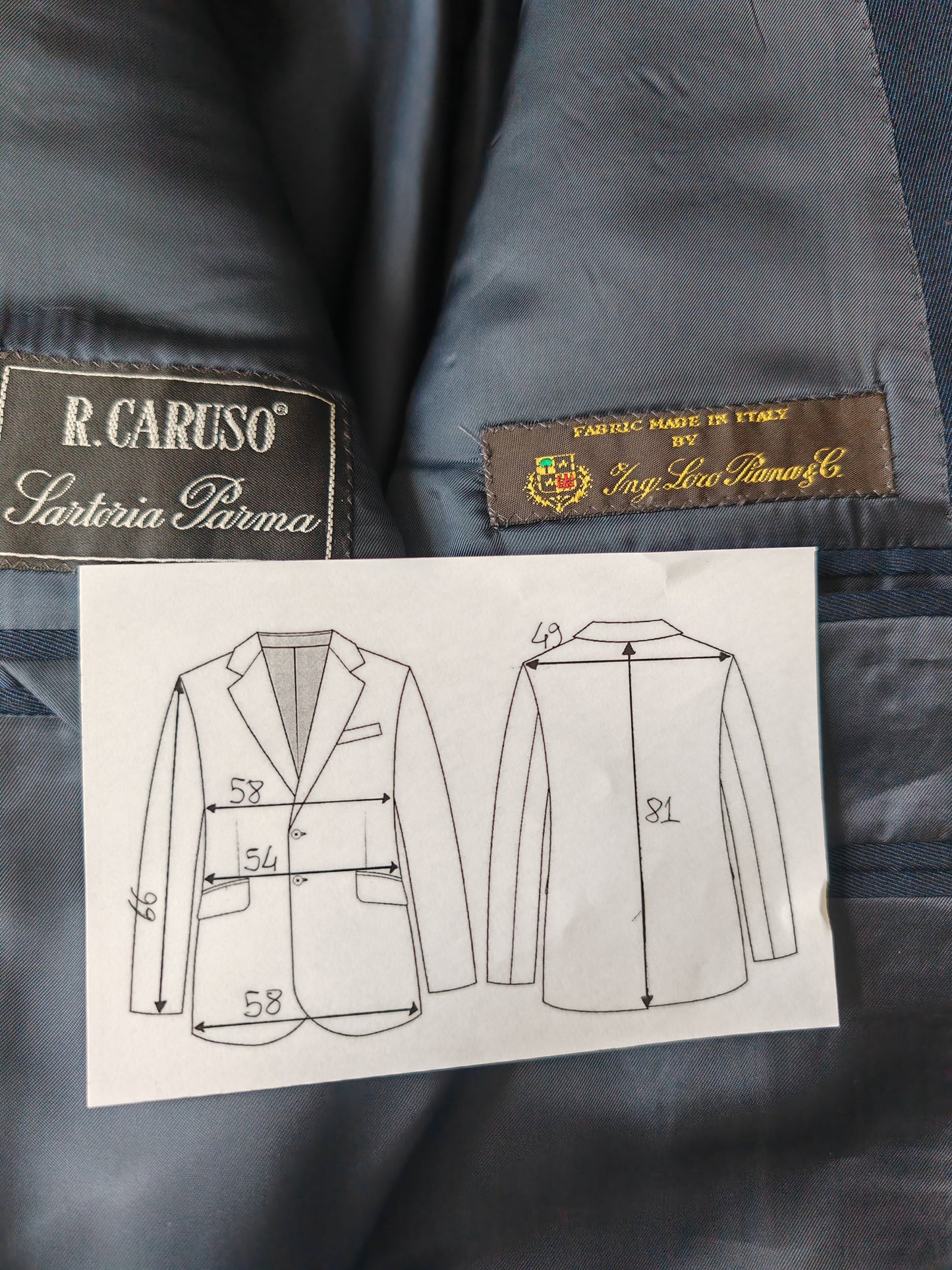 Giacca Caruso tessuto Loro Piana lana e cotone - tg. 54