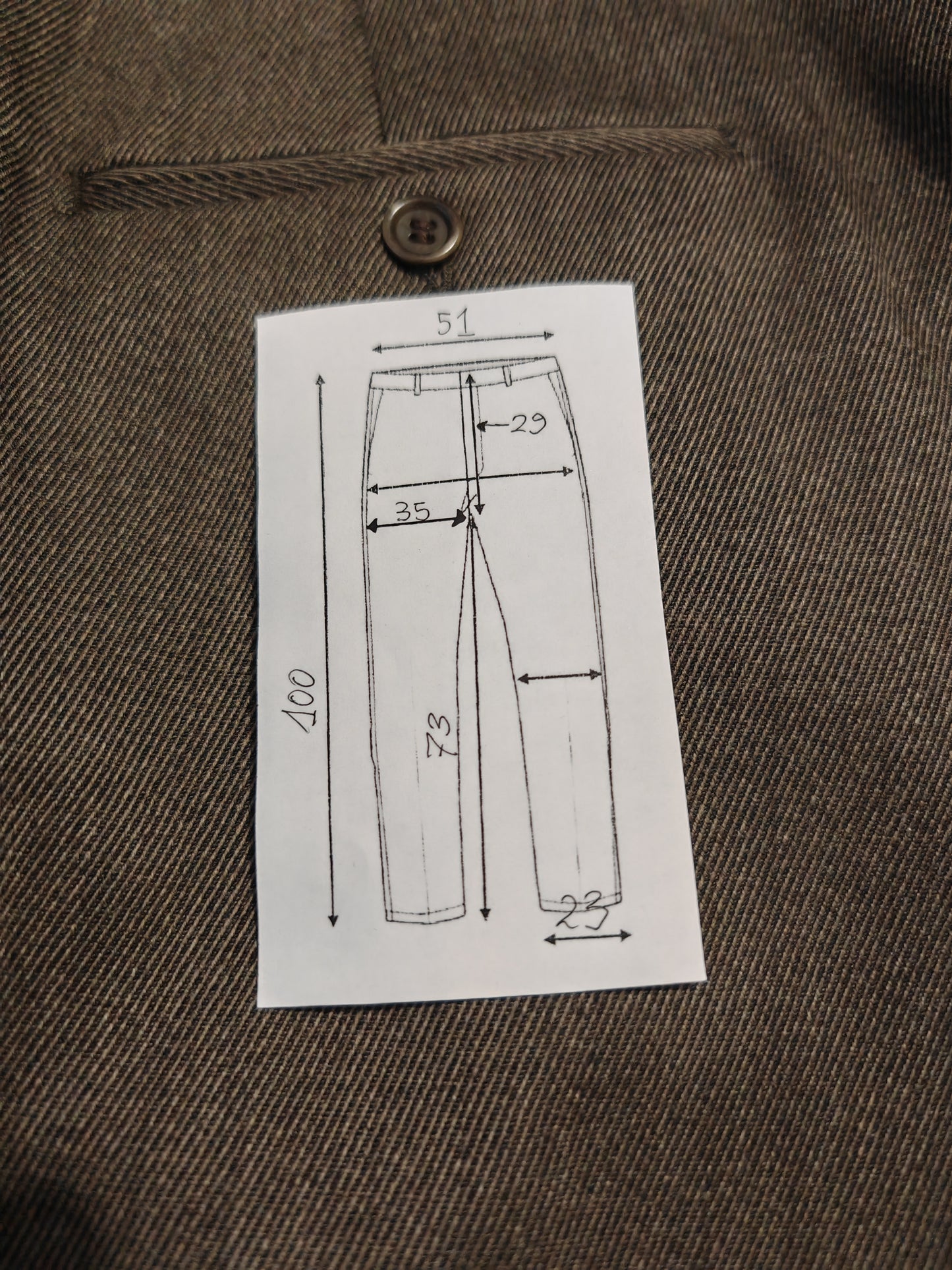 Pantalone in twill di lana verde scuro - tg. 54/56