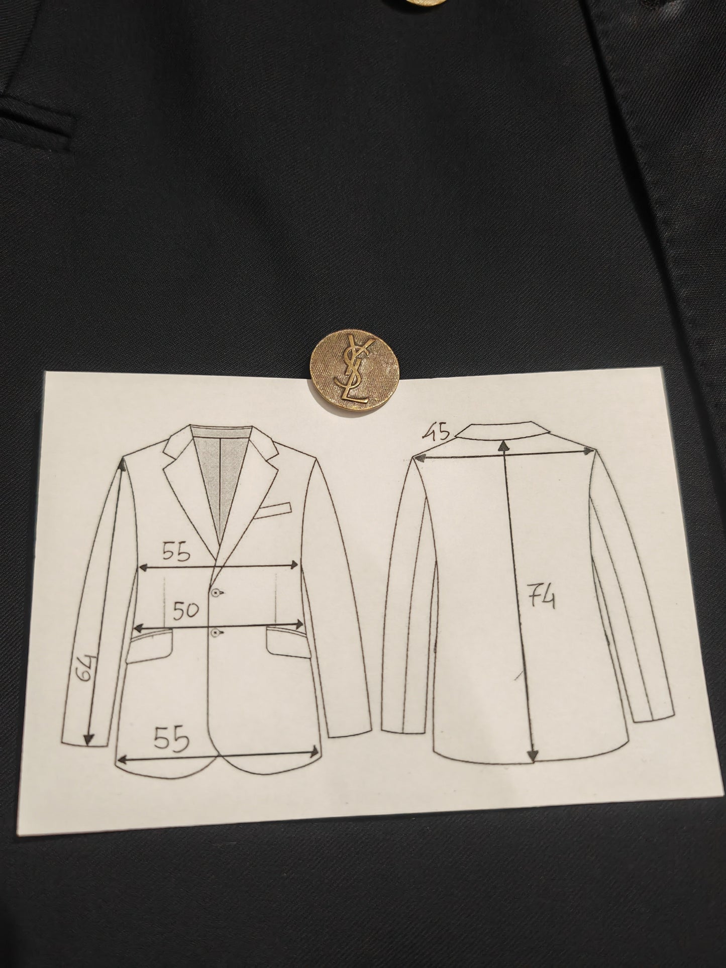 Yves Saint Laurent 1970s navy blazer - size 48/50