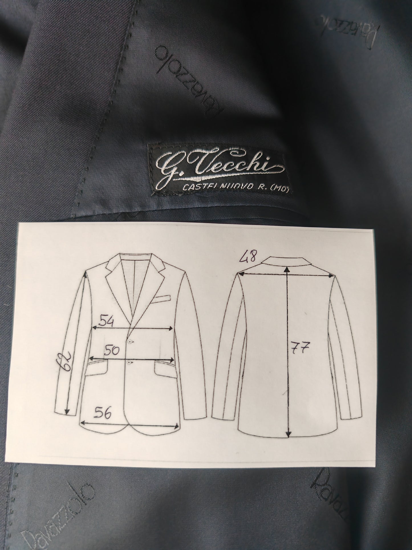 Blazer navy doppiopetto in twill pettinato - tg. 48