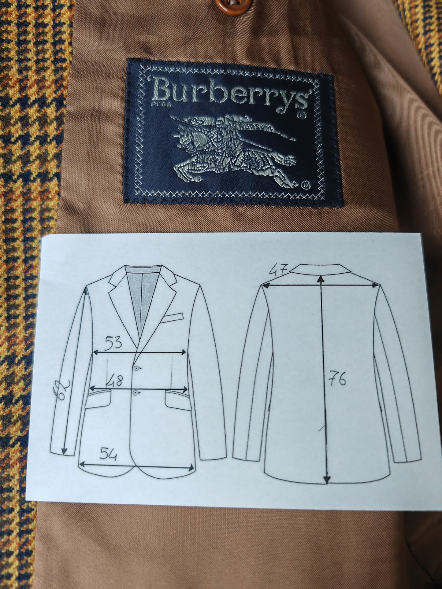 Giacca Burberrys anni '90 principe di Galles lana e cashmere - tg. 48