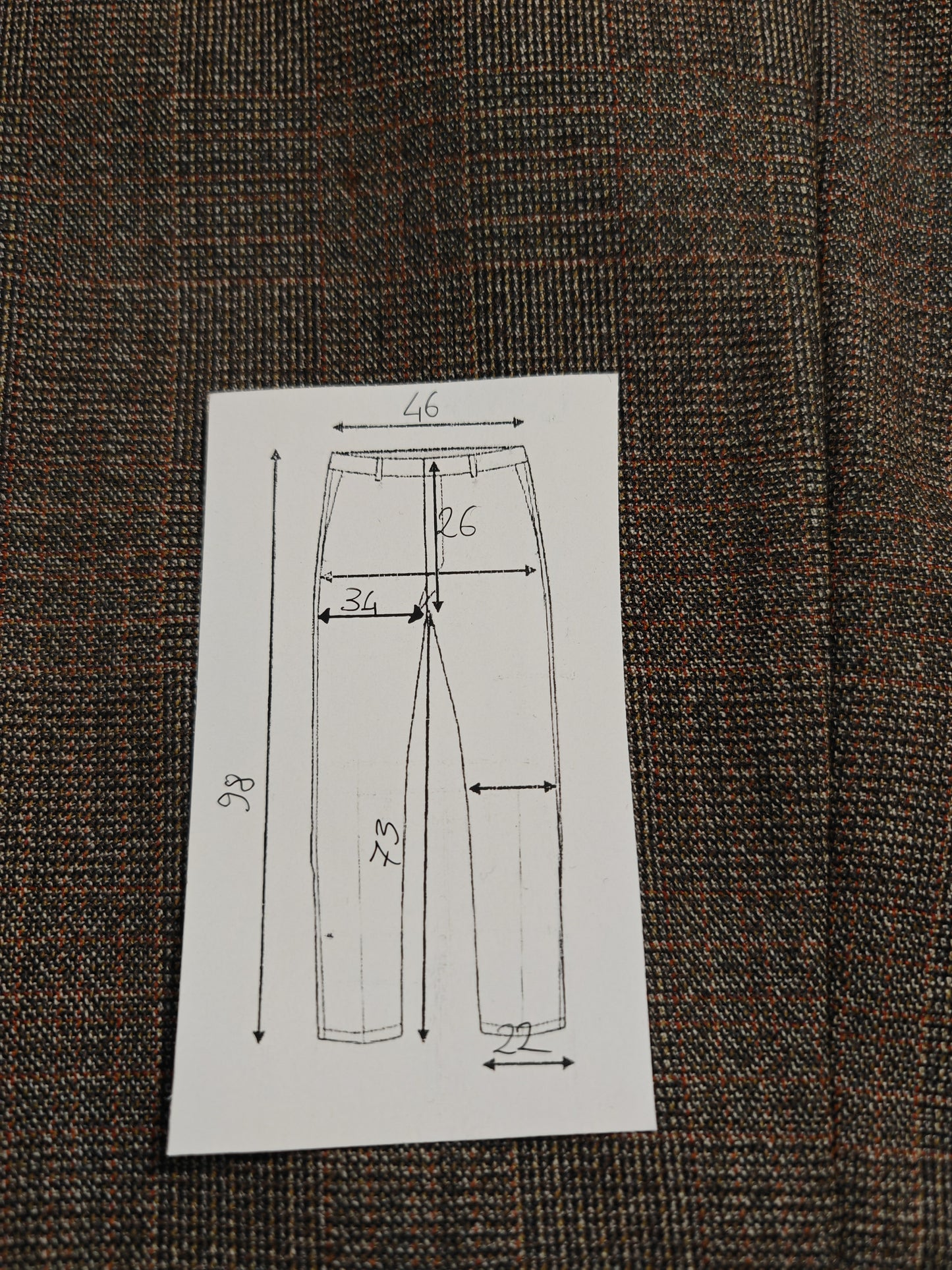 Pantalone anni '60/'70 in flanella pesante principe di Galles - tg. 48