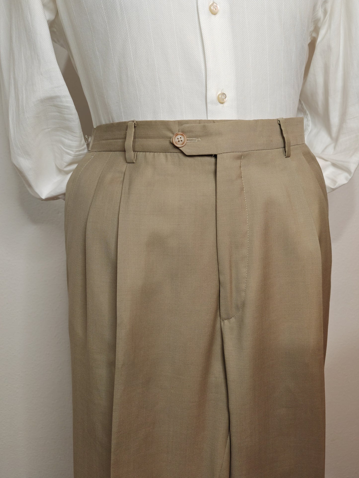 Pleated trousers in wool fresco - size 48