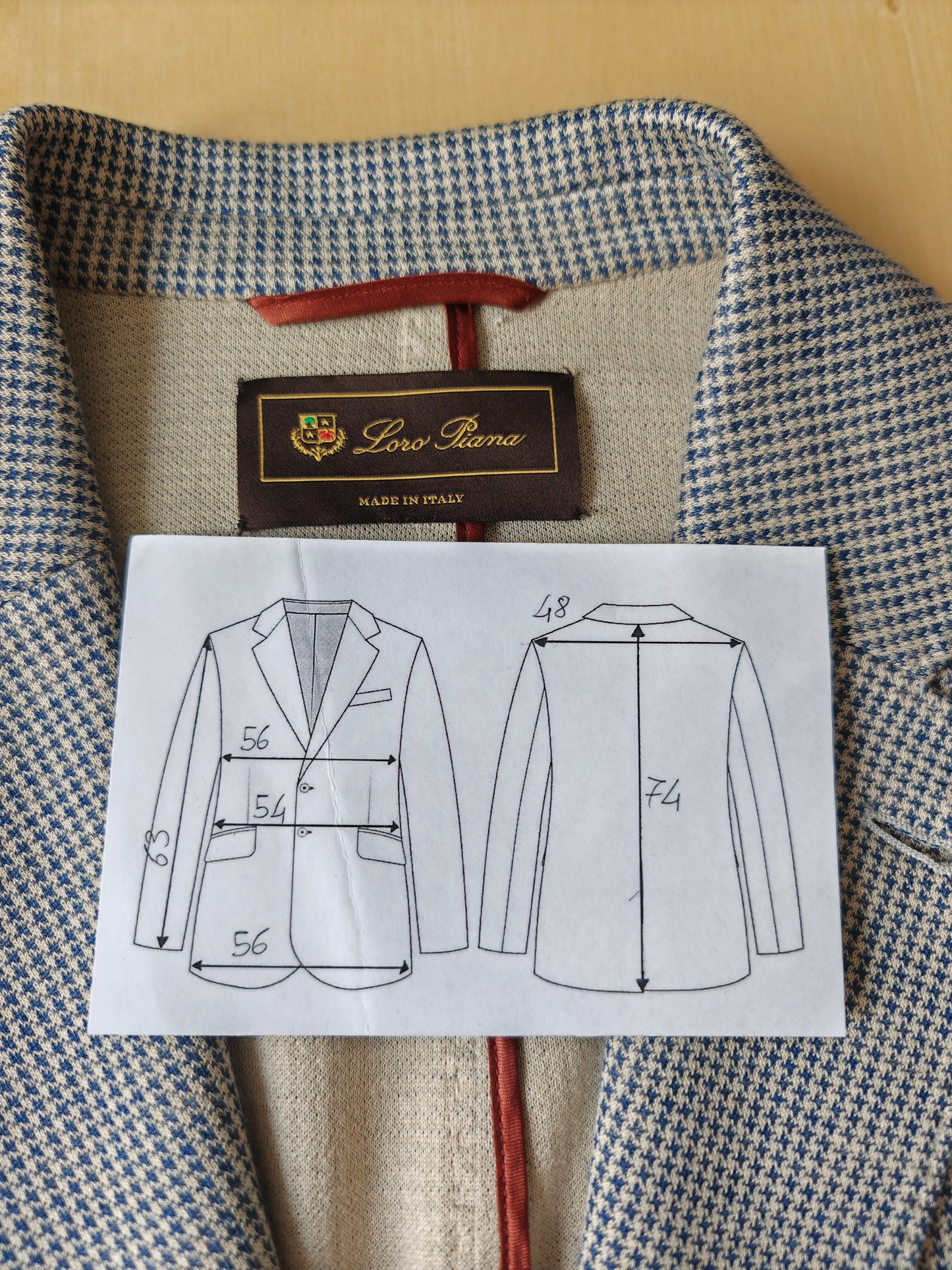 Giacca Loro Piana in jersey cotone e lino pied-de-poule - tg. 50