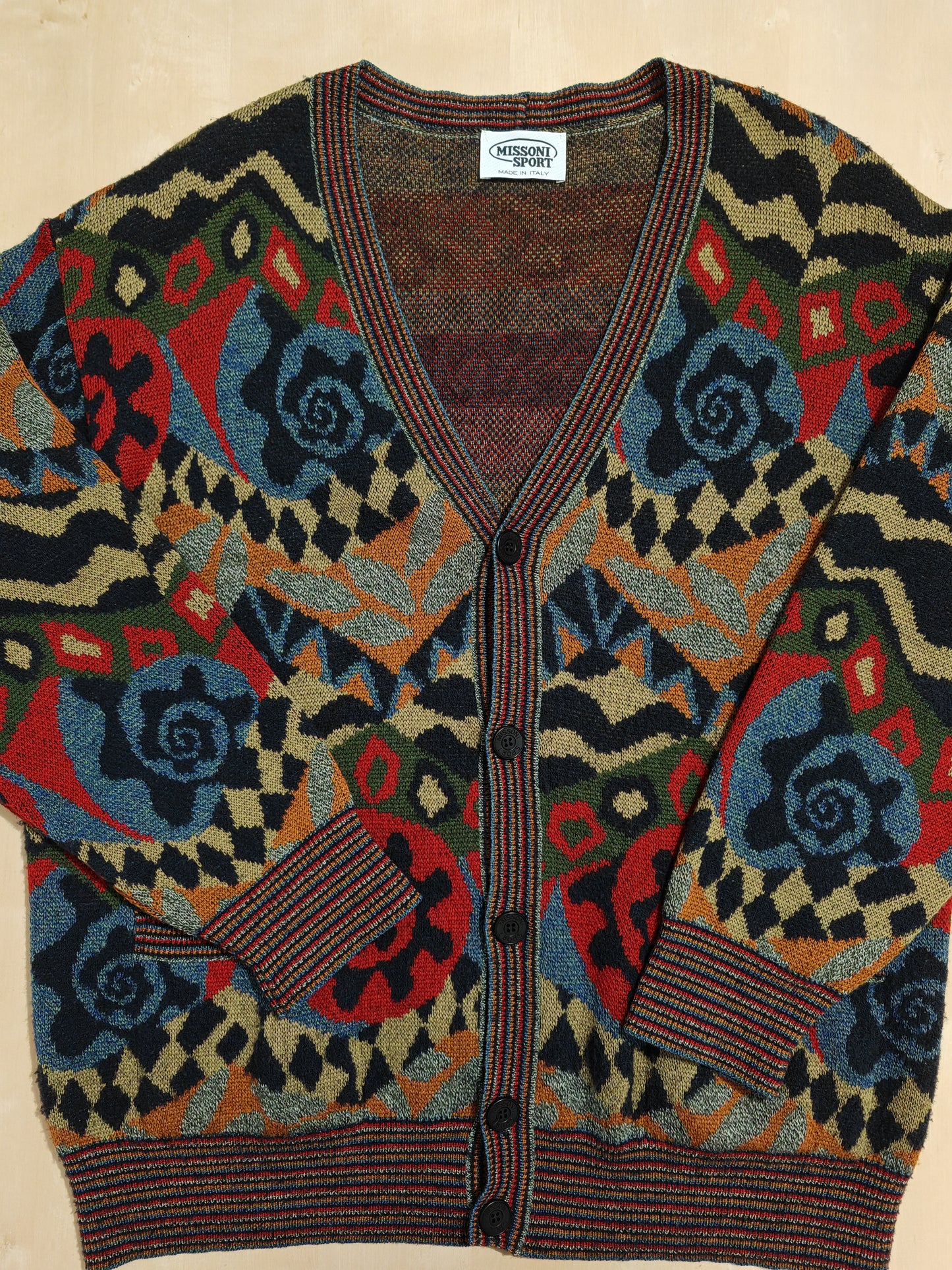 Cardigan in lana Missoni Sport vintage - XL