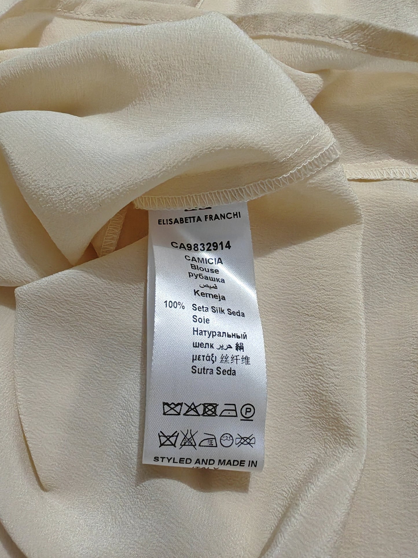 Elisabetta Franchi, 100% silk blouse shirt - size 42