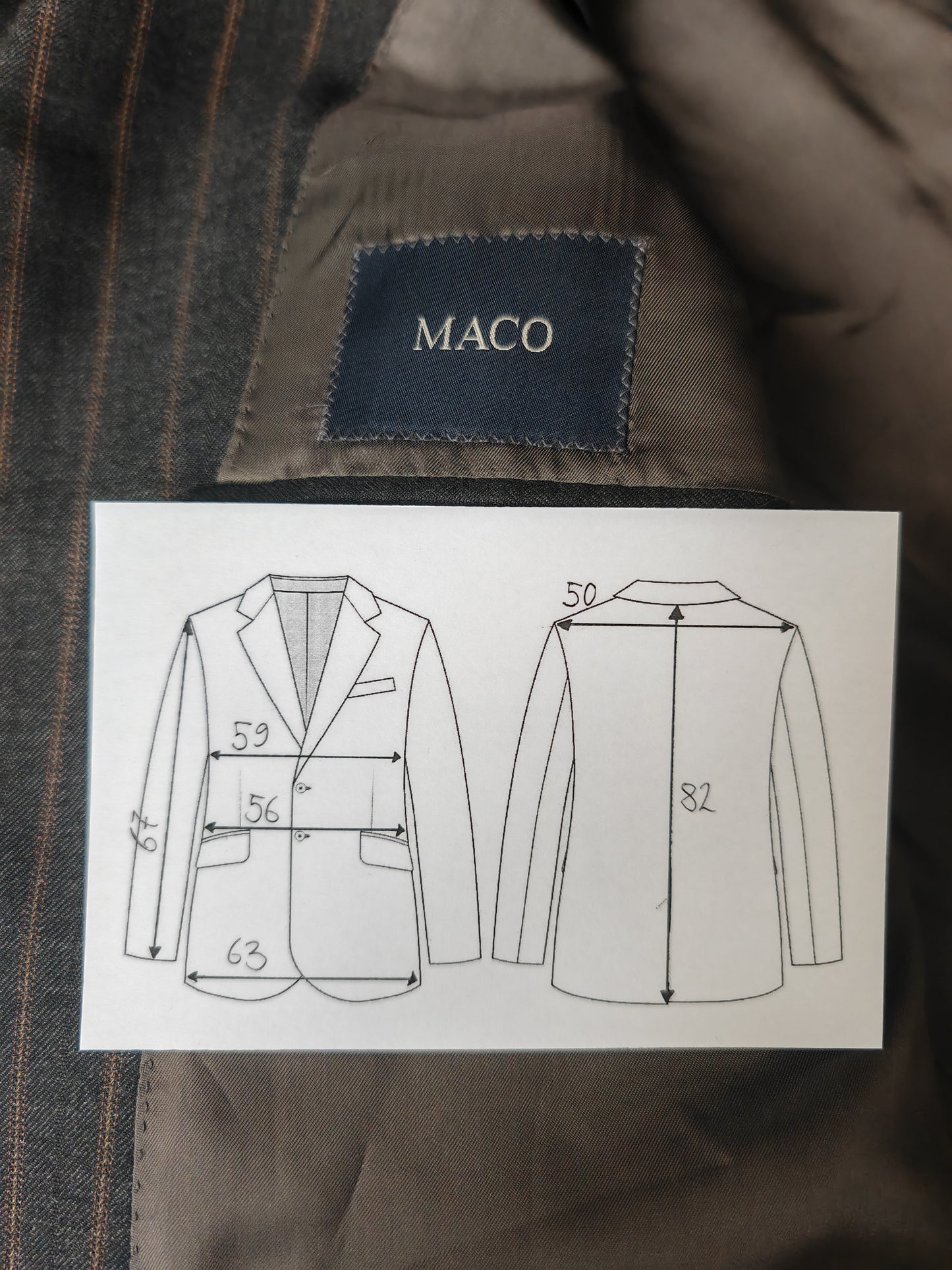 Giacca MaCo Parma gessata in puro cashmere pettinato - tg. 56