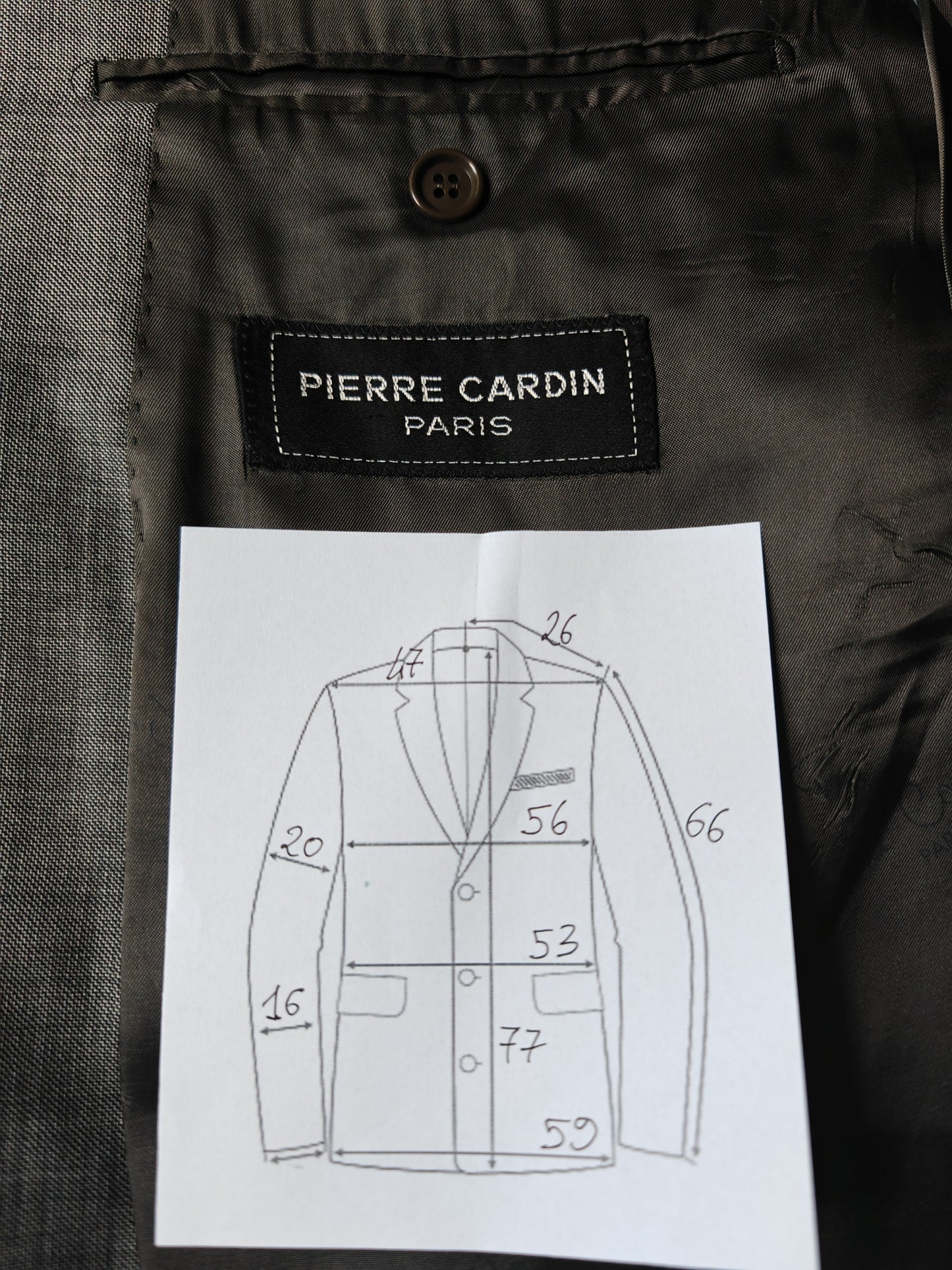 Pierre Cardin grisaille jacket, pure new wool - size 54 ITA
